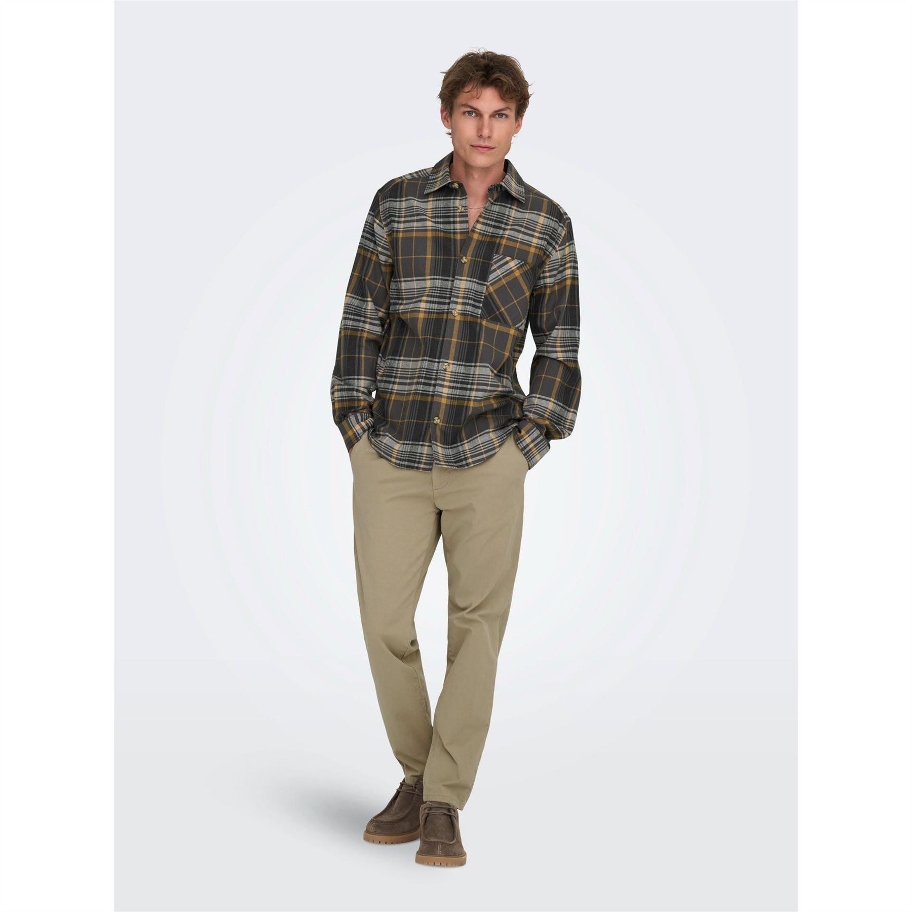 Only Solid Patterned Straight Chinos