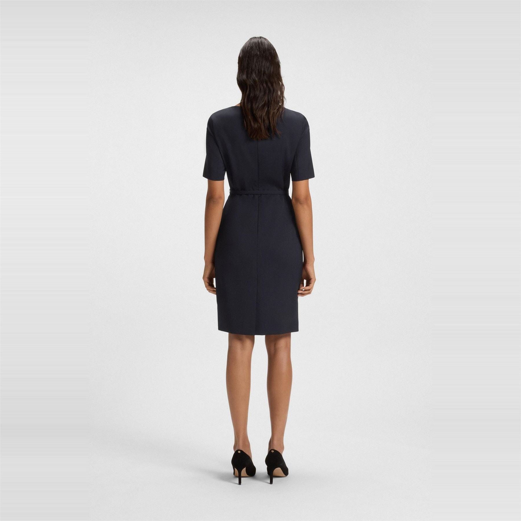 Boss Daleah Boat Neck Short Sleeve Knee Length Dress