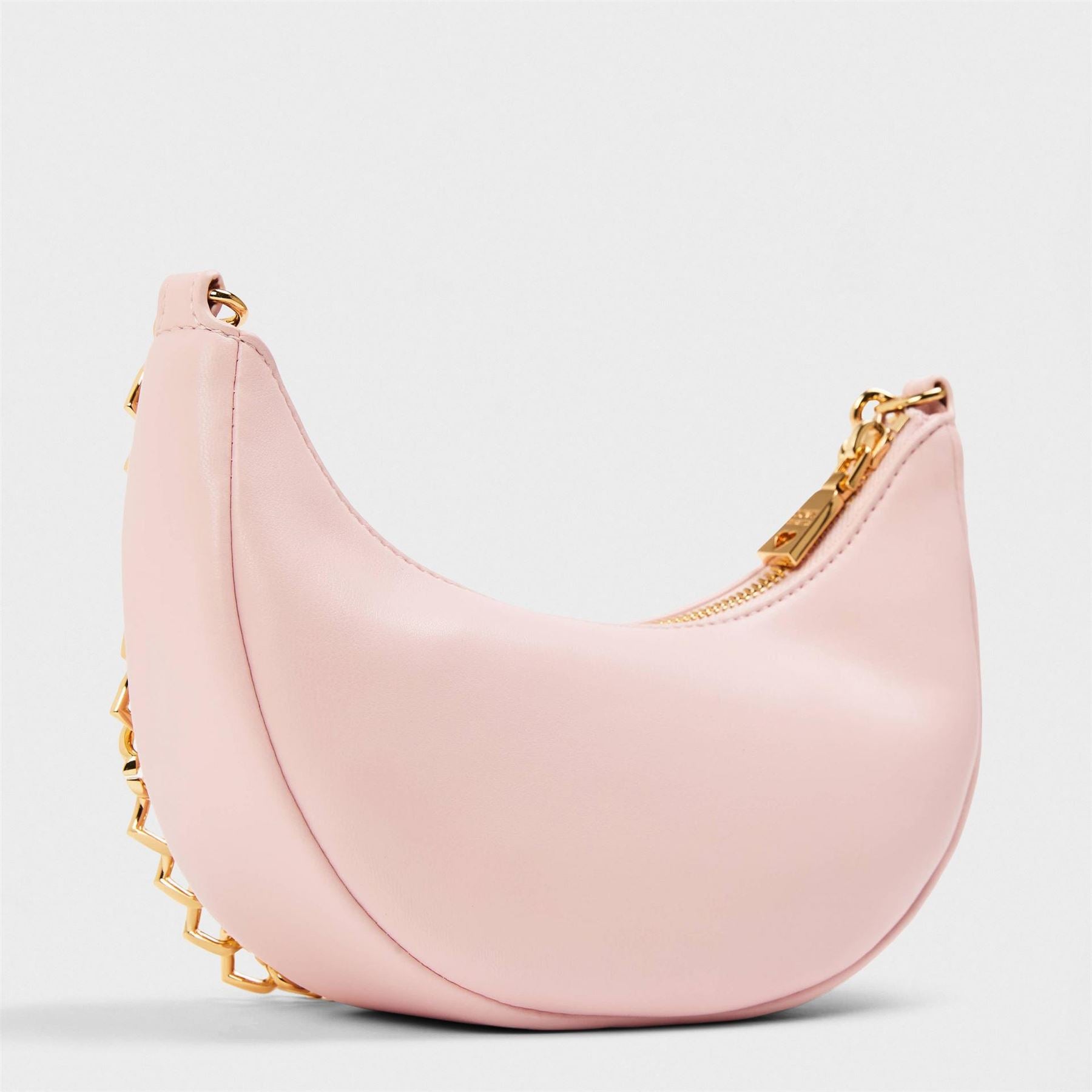 Love Moschino Bold Love Crescent Shape Hobo Bag with Rhinestones