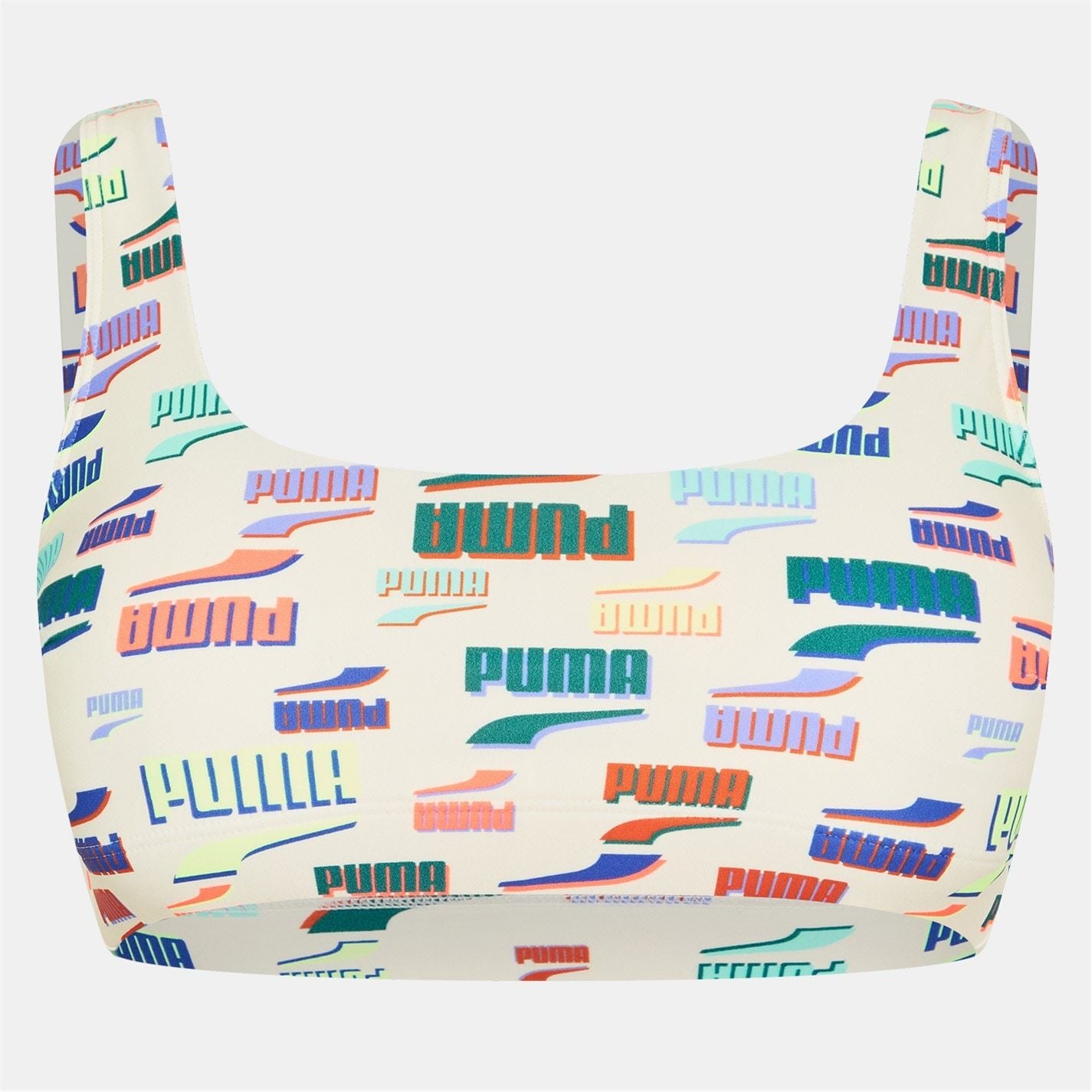 Puma Womens Printed Scoop Neck Bikini Top