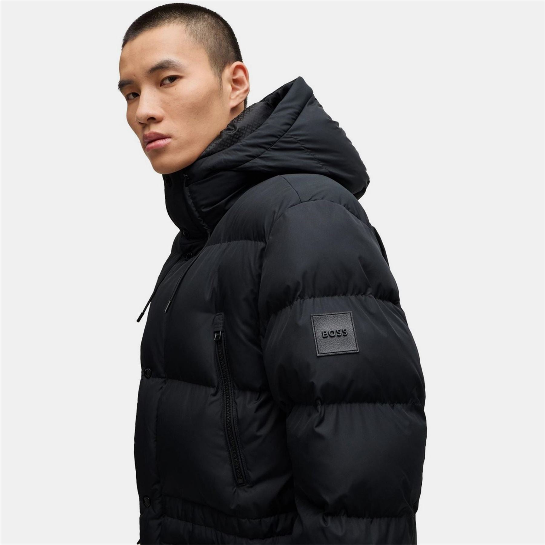Boss H Condolo2 BOSS Black Weather Resistant Technical Parka