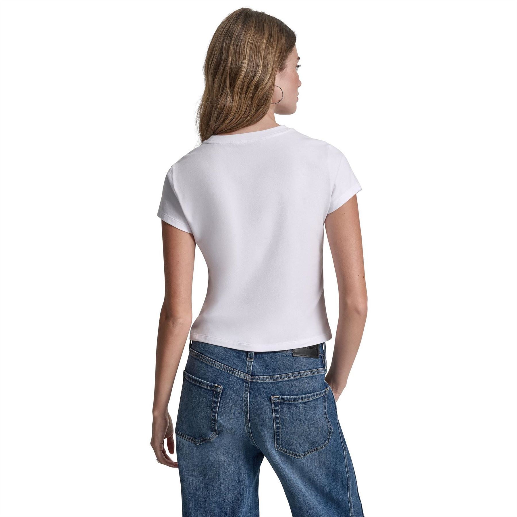 DKNY Jeans Rhinestone Logo Baby Tee