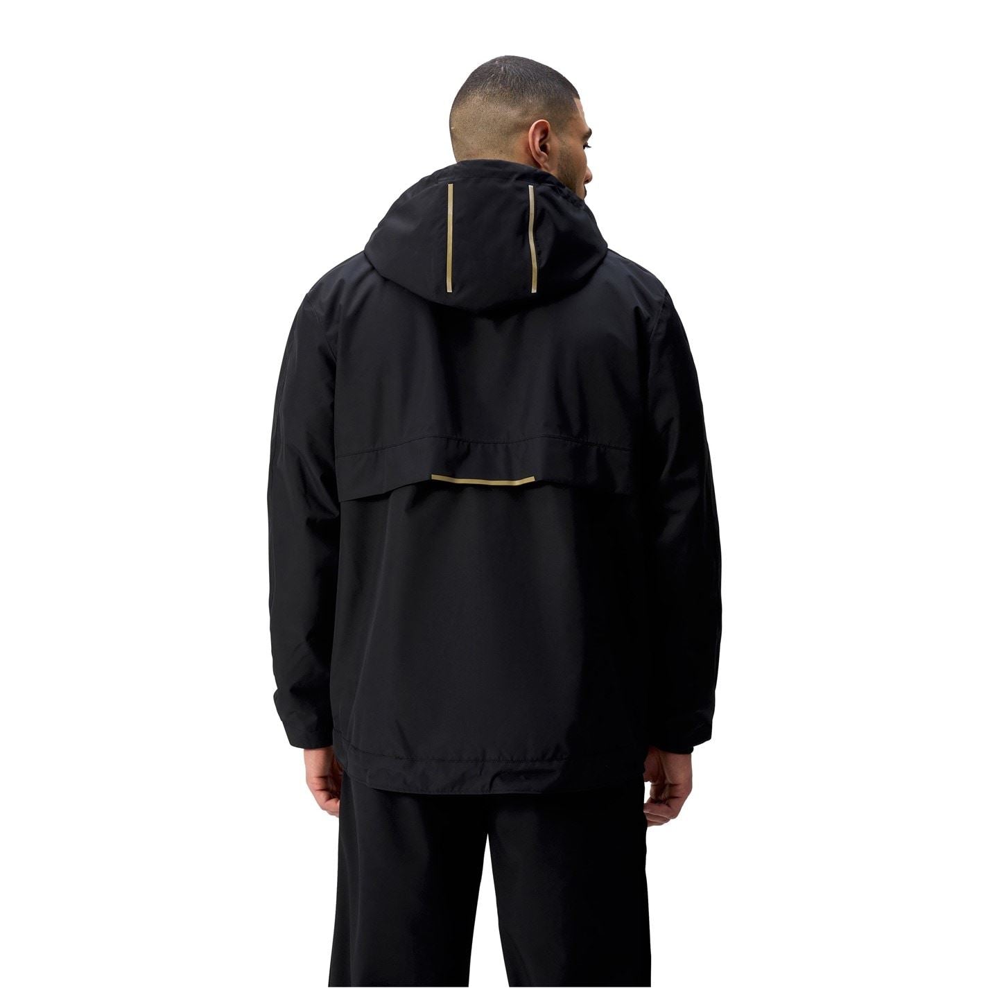 Canterbury Solid Patterned Hooded Half Zipper Anorak Jacket