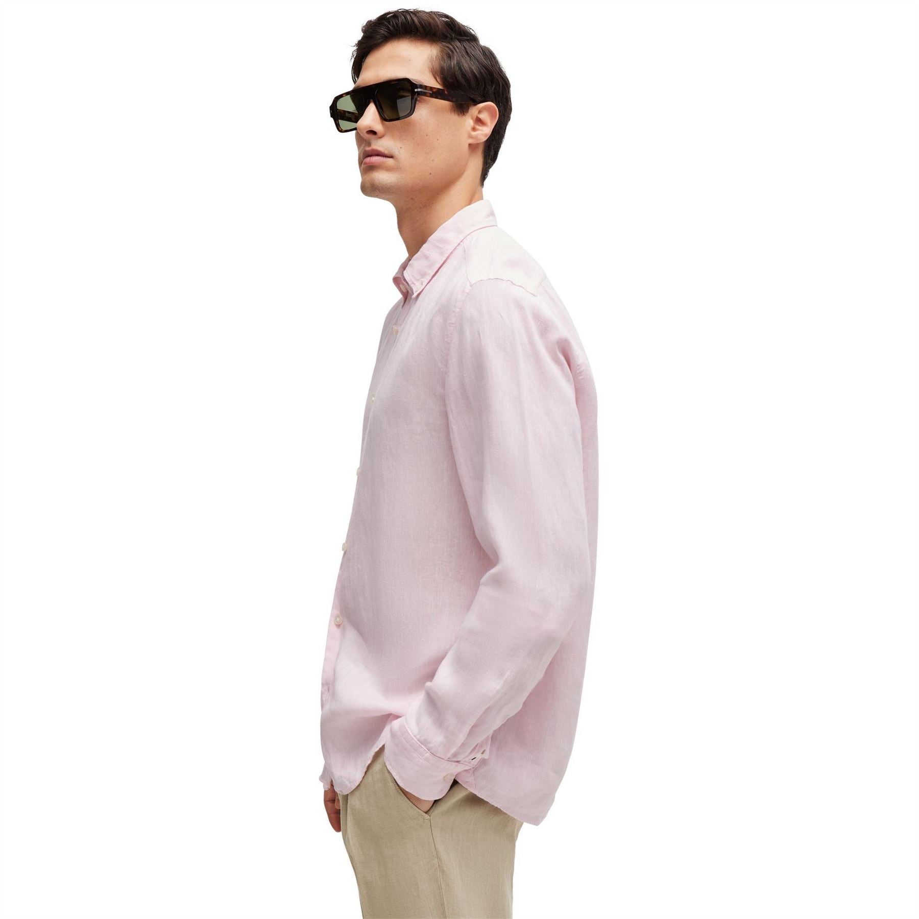 Boss Liam Collared Neck Button Down Long Sleeve Shirt