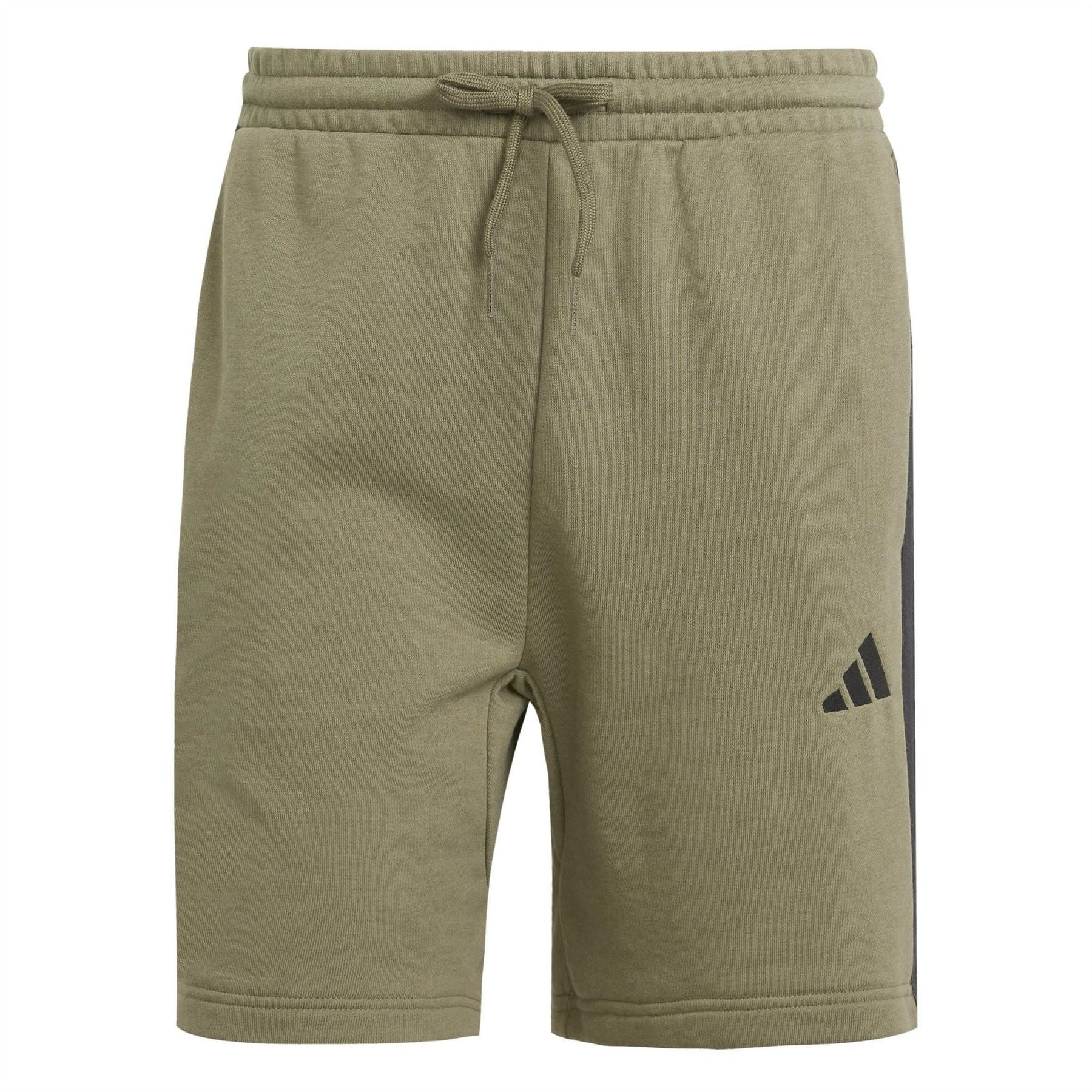 adidas Mens Essentials 3 Stripe Fleece Shorts