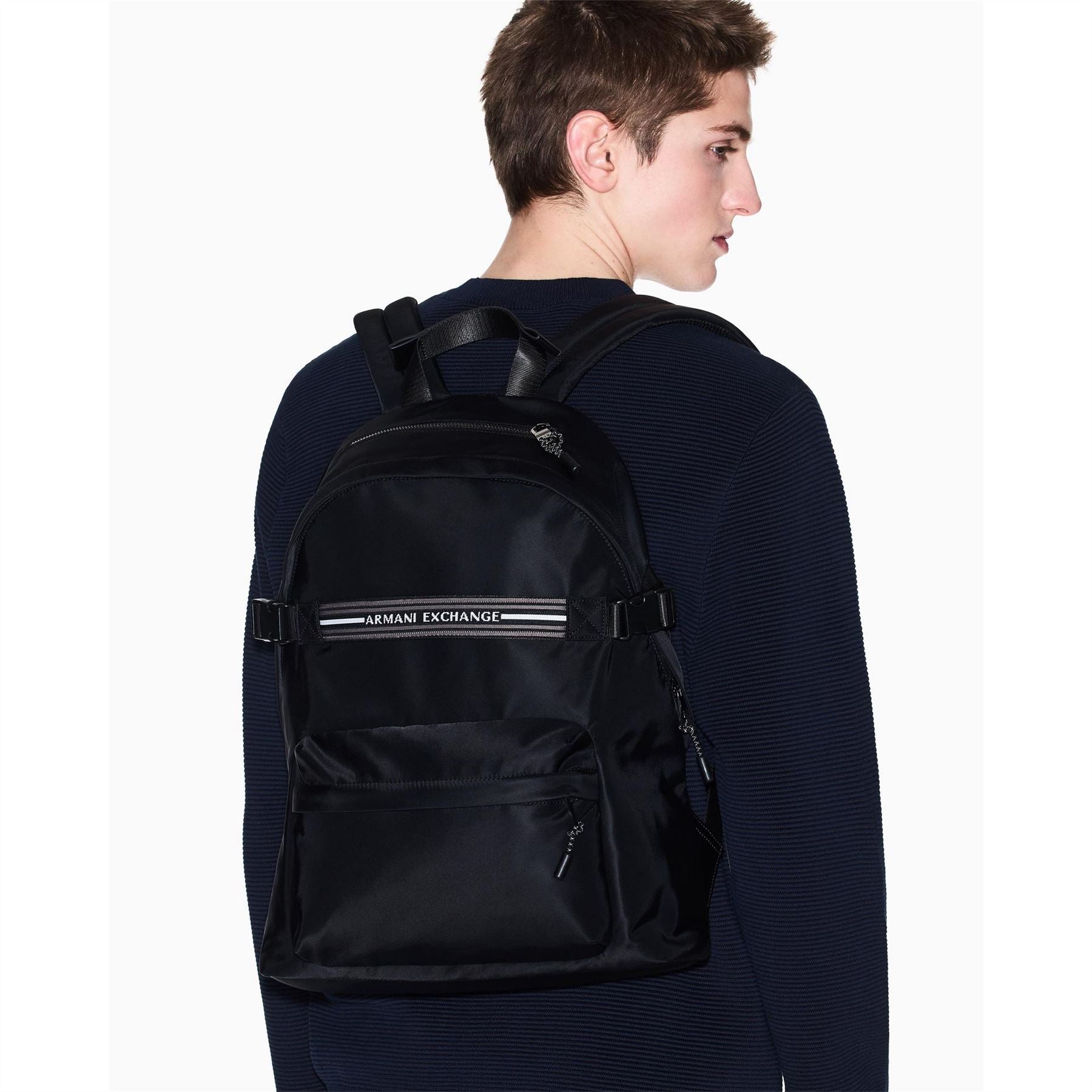 Armani Exchange Exchange Rectangle Shape Backpack with Logo