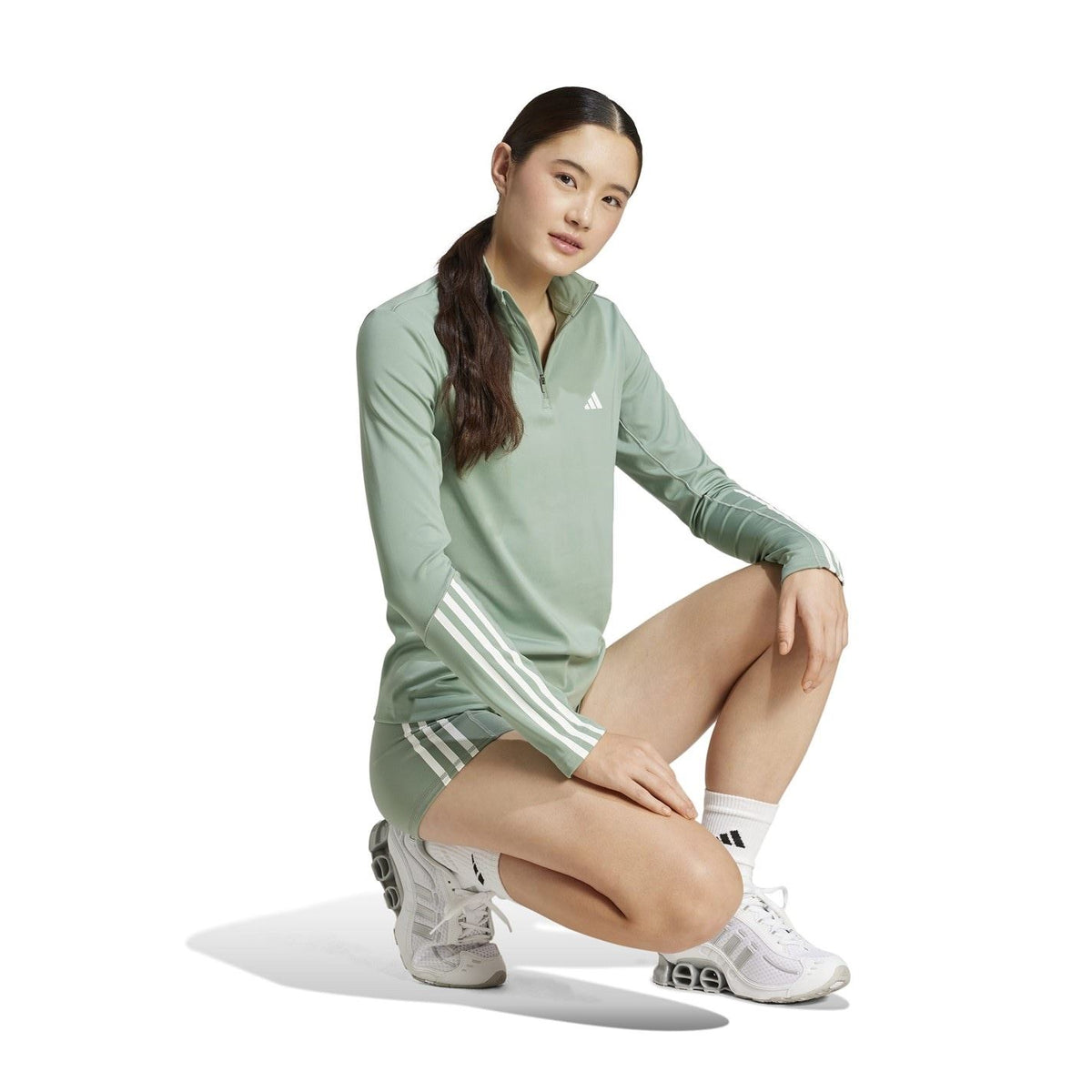 adidas Hyperglam 1/4 Zip Funnel Neck Long Sleeve Gym Top