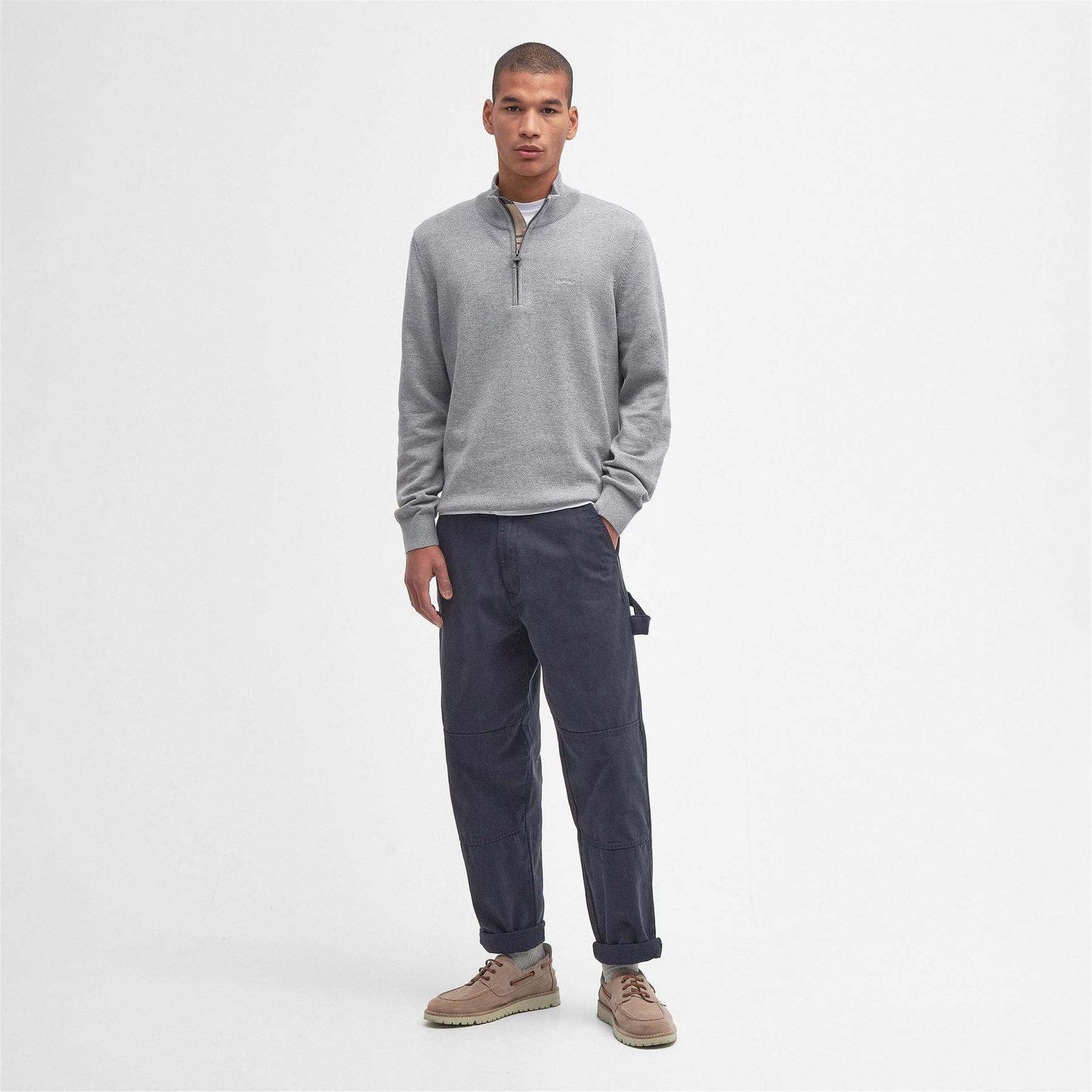 Barbour Half Zip Cotton Knitted Jumper