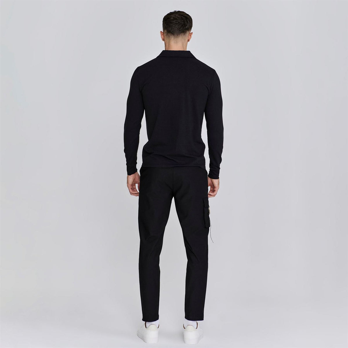 SikSilk Long Sleeve Slim Fit Polo Shirt