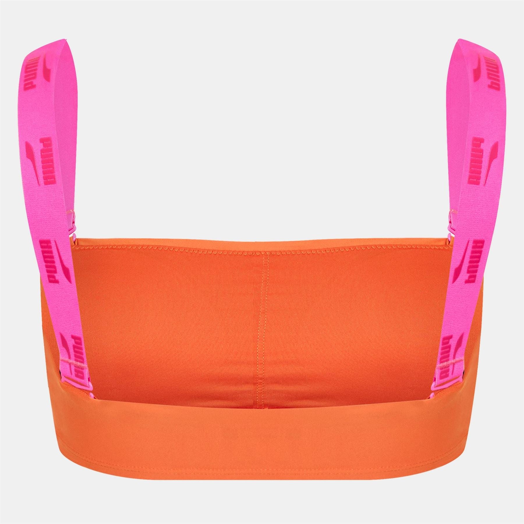 Puma Logo Print Swim Bandeau Bikini Top