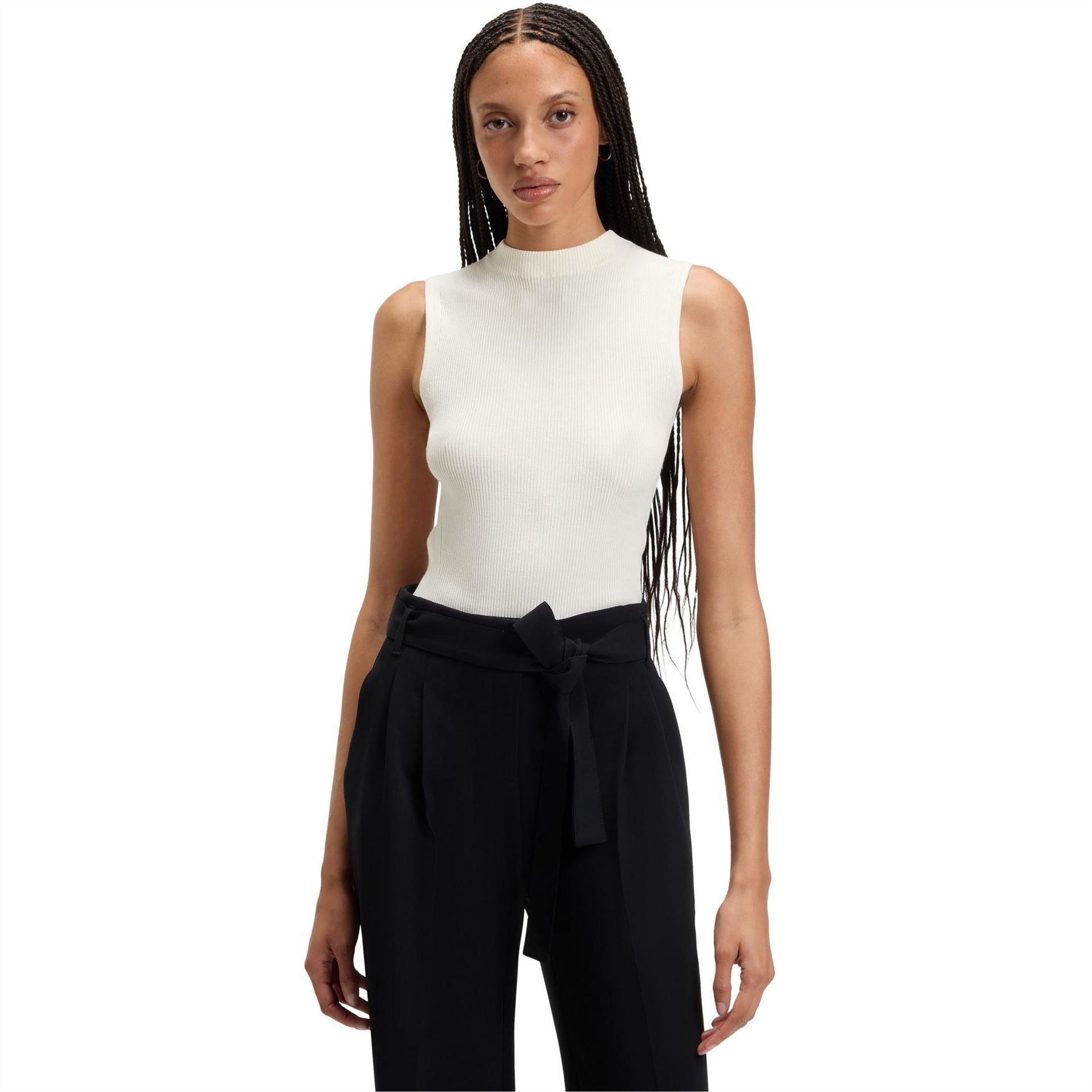 Boss Feskies Knitted Slim Fit Mock Neckline Top