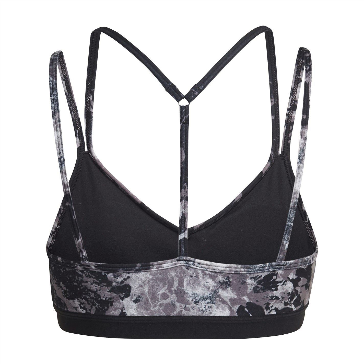 adidas Womens Yoga Essentials Studio Light Support Allover Print Low Impact Sports Bra