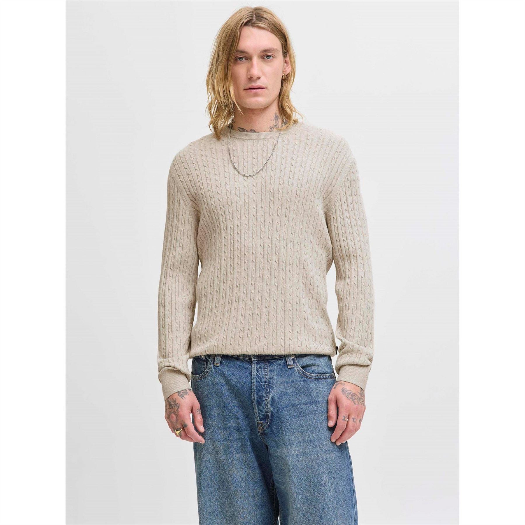 Jack and Jones Mens Cable Knit Jumper