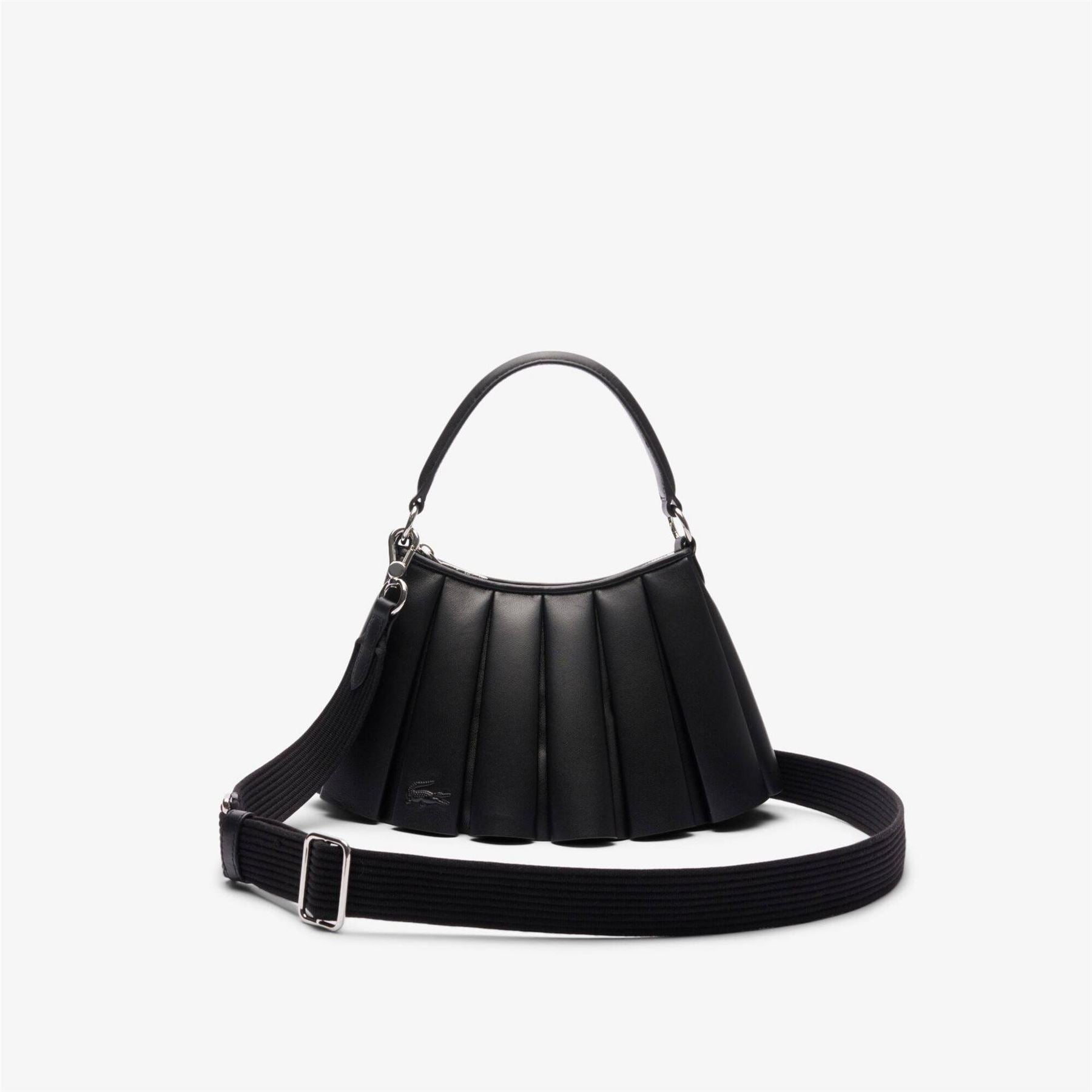 Lacoste Lenglen Crescent Shape Hobo Bag with Silver Hardware