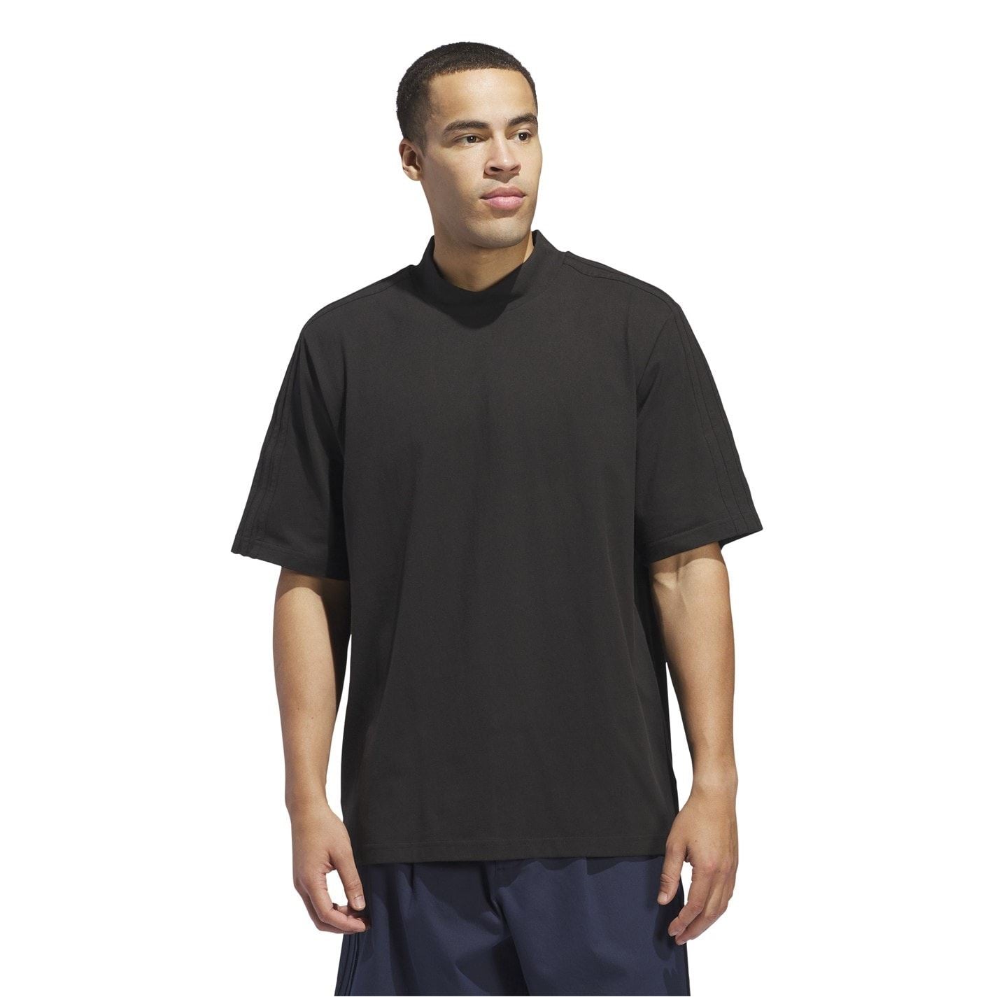 adidas Mock Neck Band Collar Short Sleeve T-Shirt