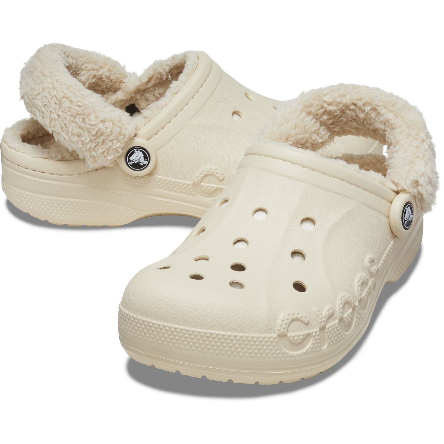 Crocs Baya Lined Fuzz Strap Closed Toe Clogs