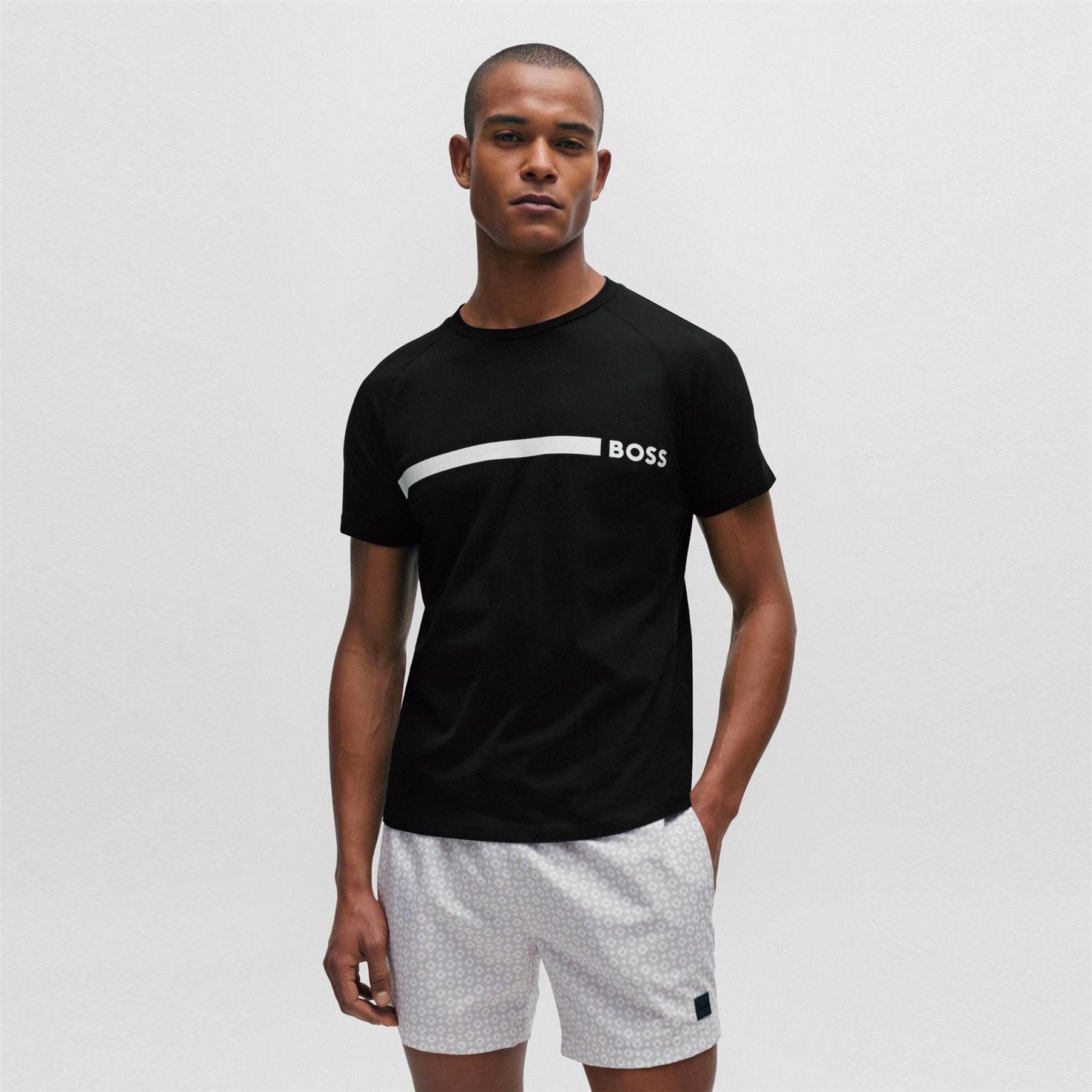 Boss Logo Cotton Short Sleeve Crew Neck Slim Fit T Shirt