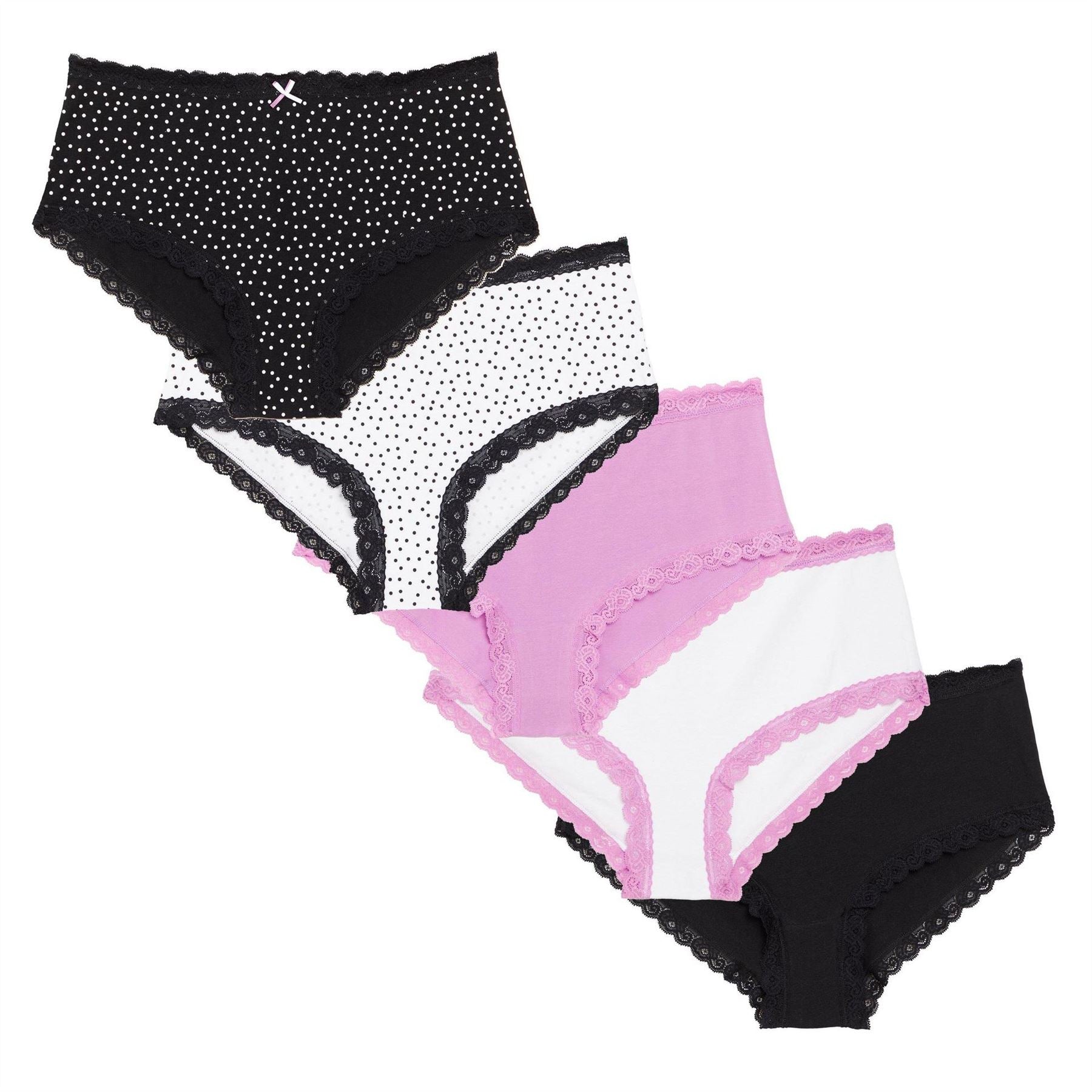 Be You 5 Pack Lace Detail Shortie Briefs