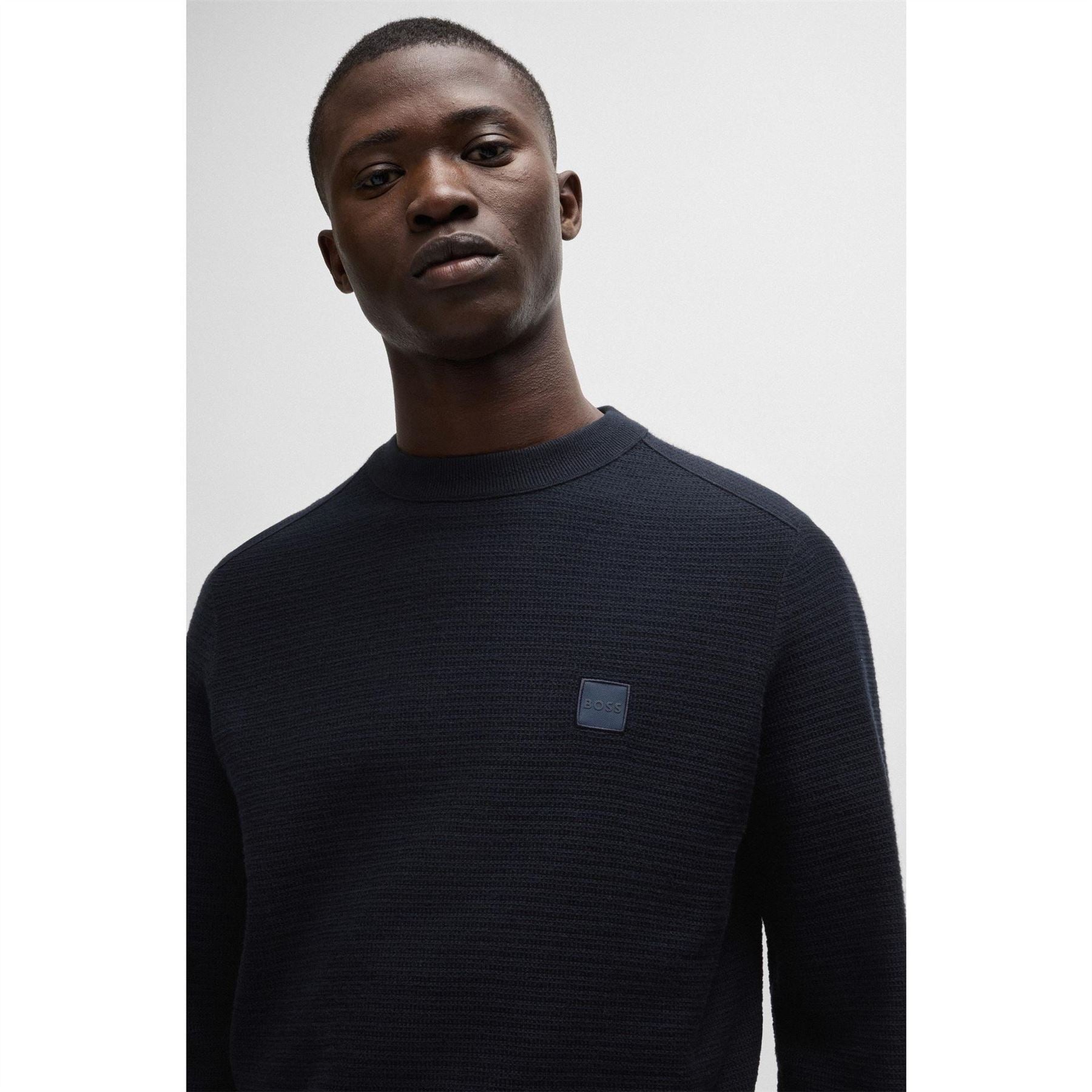 Boss BOSS ORANGE Cotton Cashmere Long Sleeve Crew Neck Jumper (Anion)