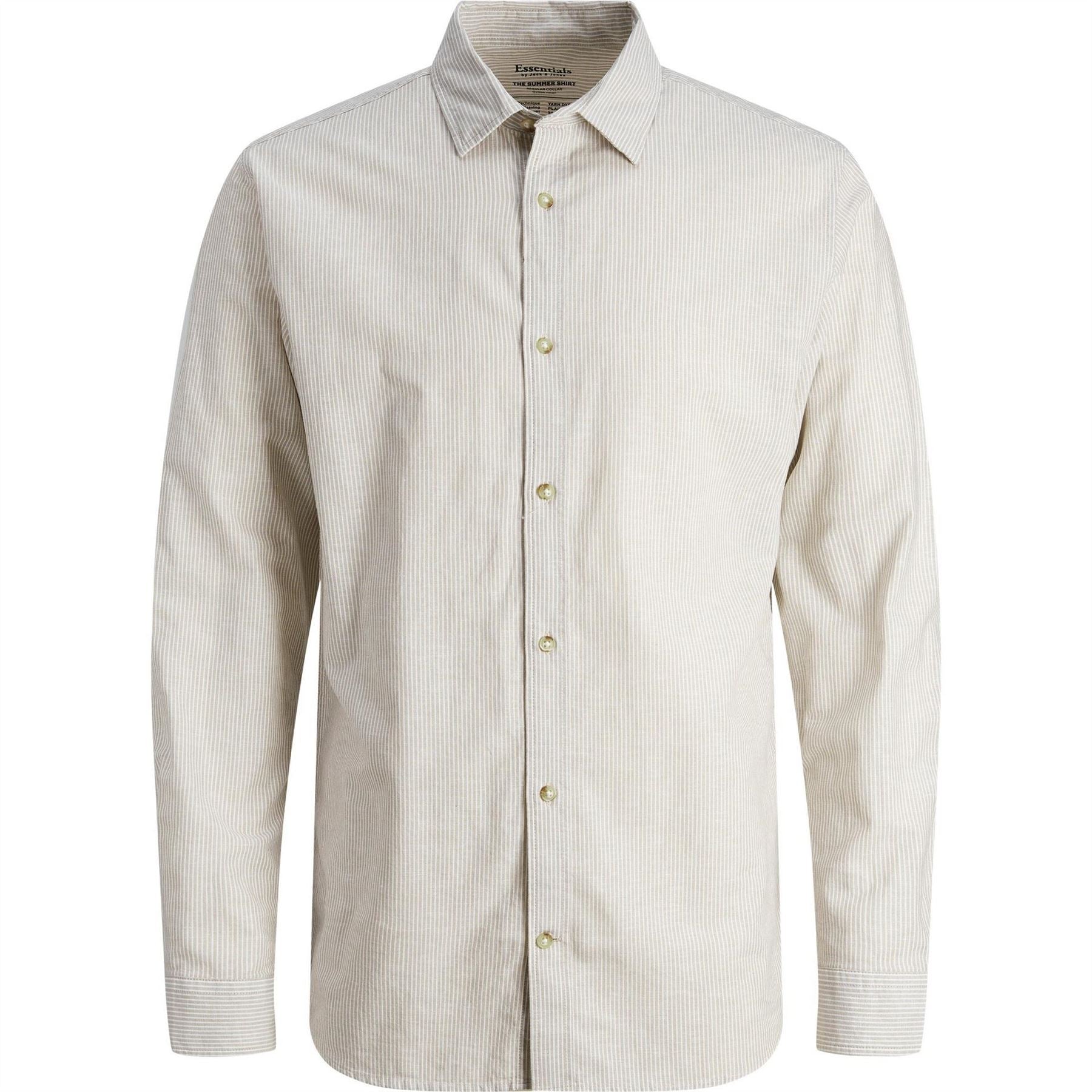 Jack and Jones Regular Fit Linen Long Sleeve Shirt
