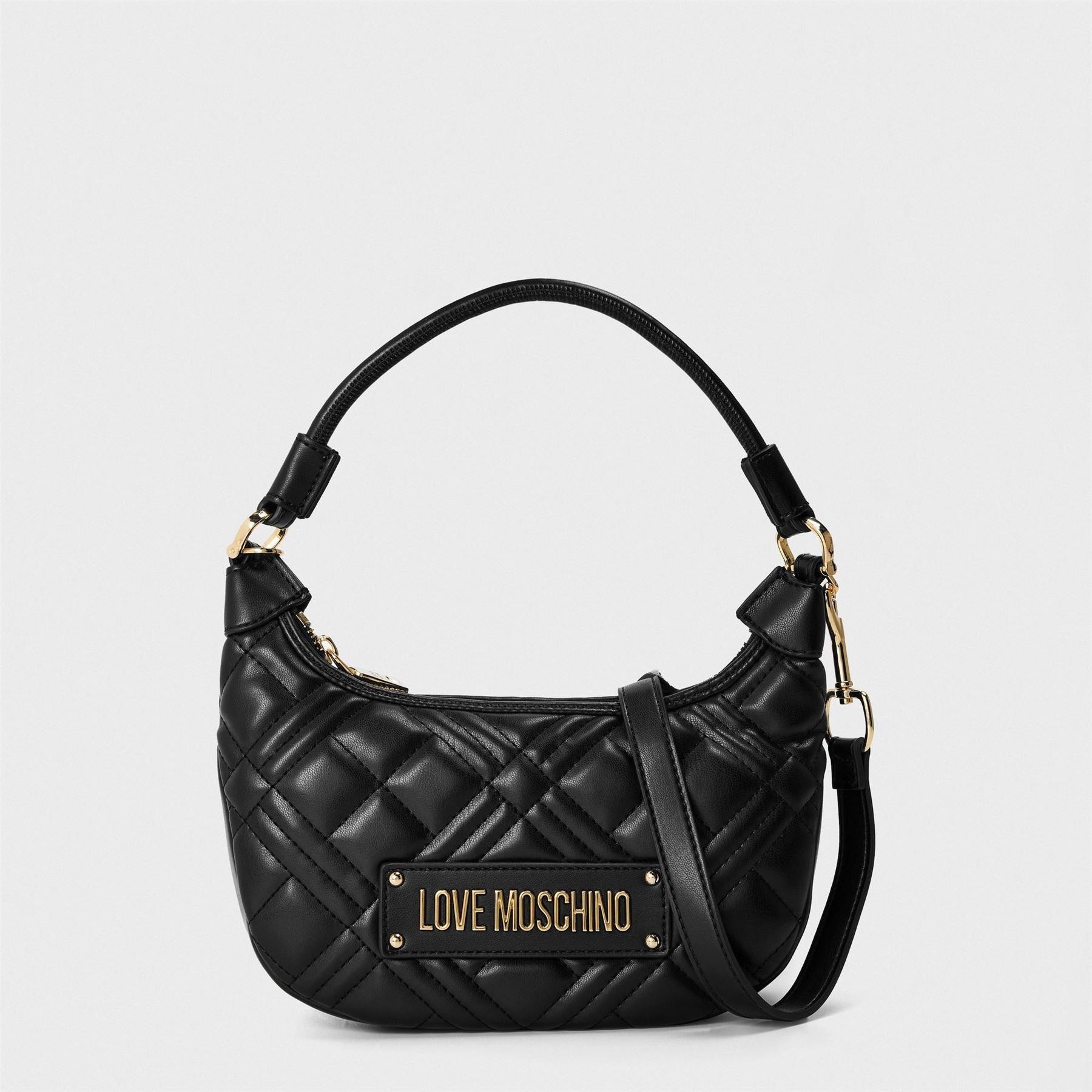 Love Moschino Superq Gold-Tone Geometric Patterned Crossbody Bag