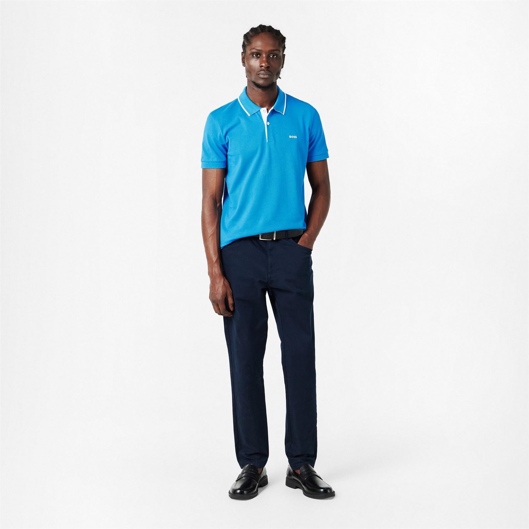 Boss Collared Neck Short Sleeve Polo Shirt