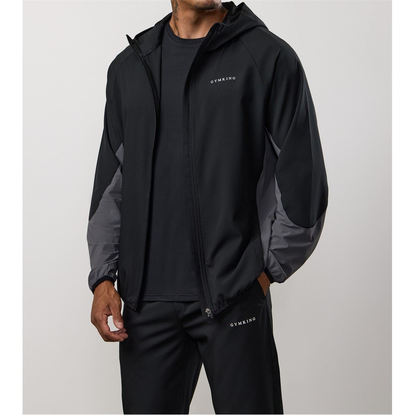 Gym King Progress Windbreaker   Black Graphite