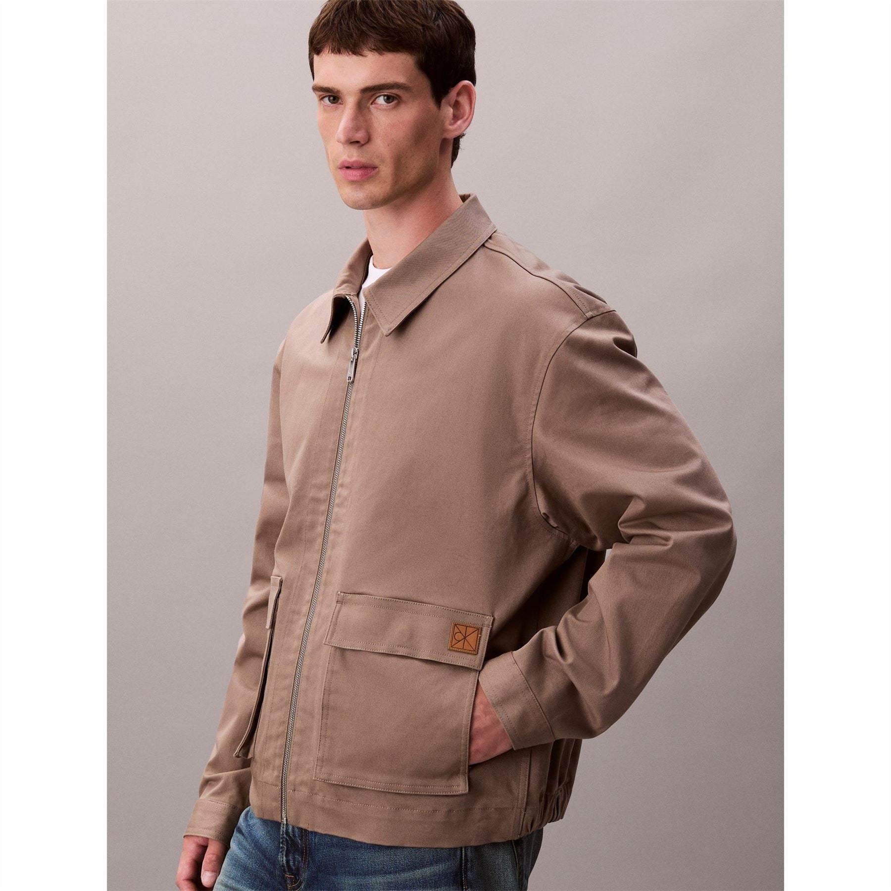 Calvin Klein Jeans Solid Patterned Cargo Jacket