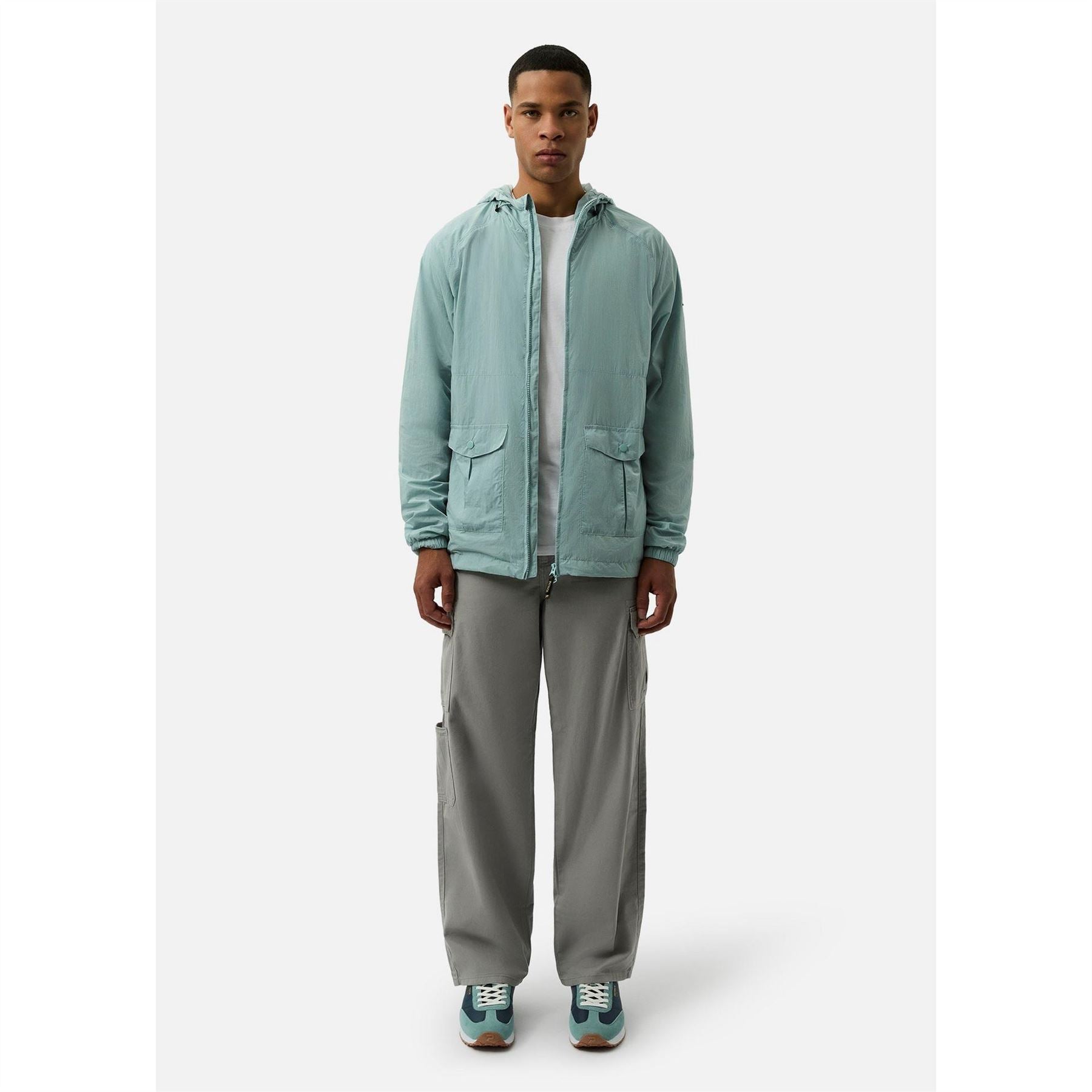 Patrick Chapman Hooded Solid Patterned Field Jacket