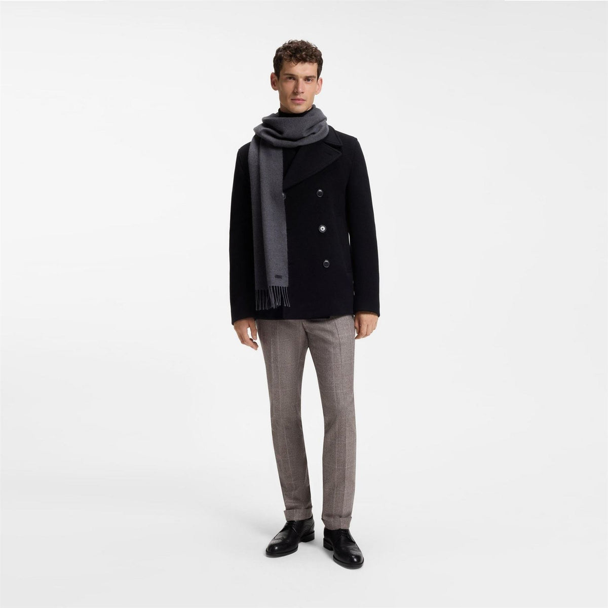 Boss Knitted Scarf With Logo Detail (naster)