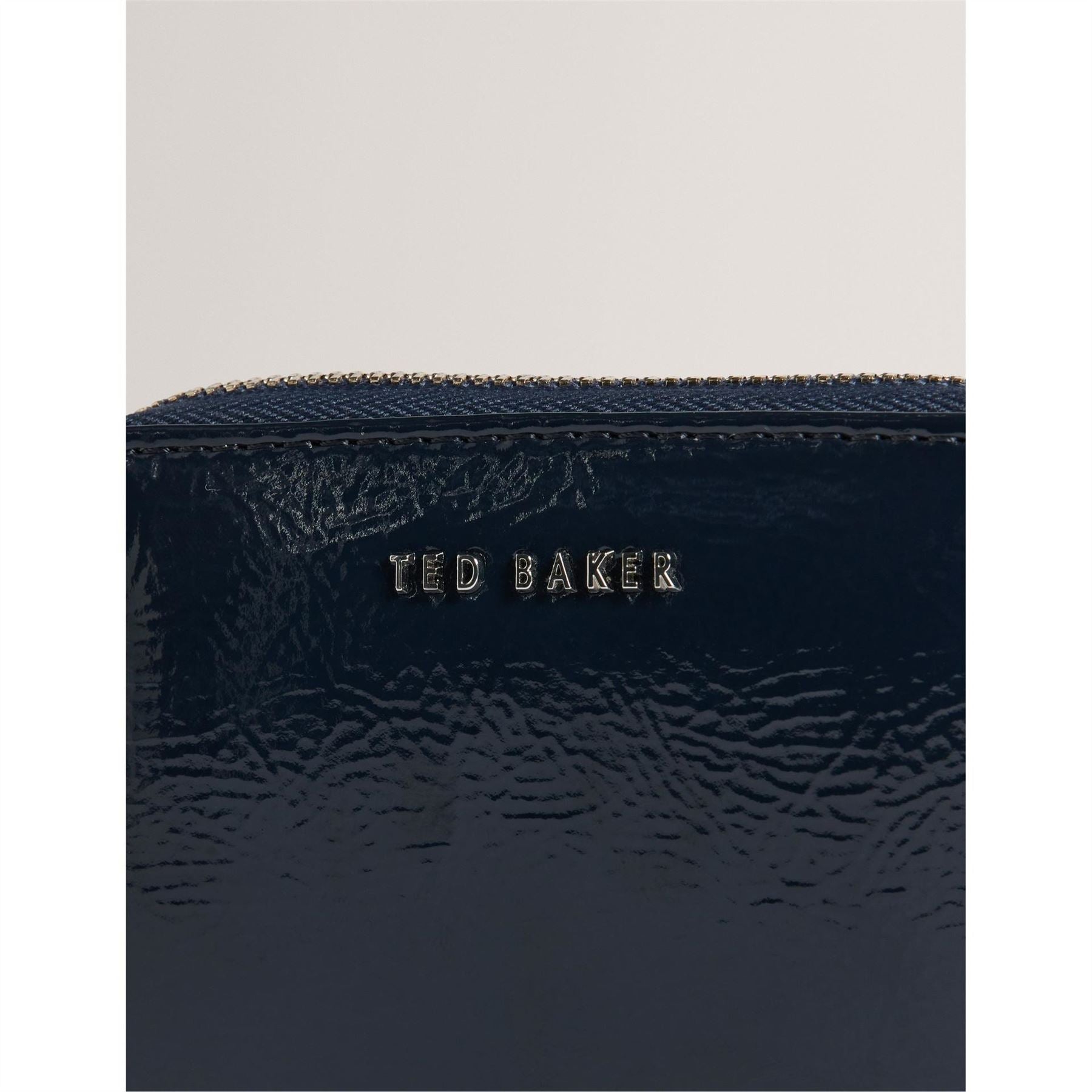 Ted Baker Crinkle Zip Around Wallet with Silver Tone Hardware
