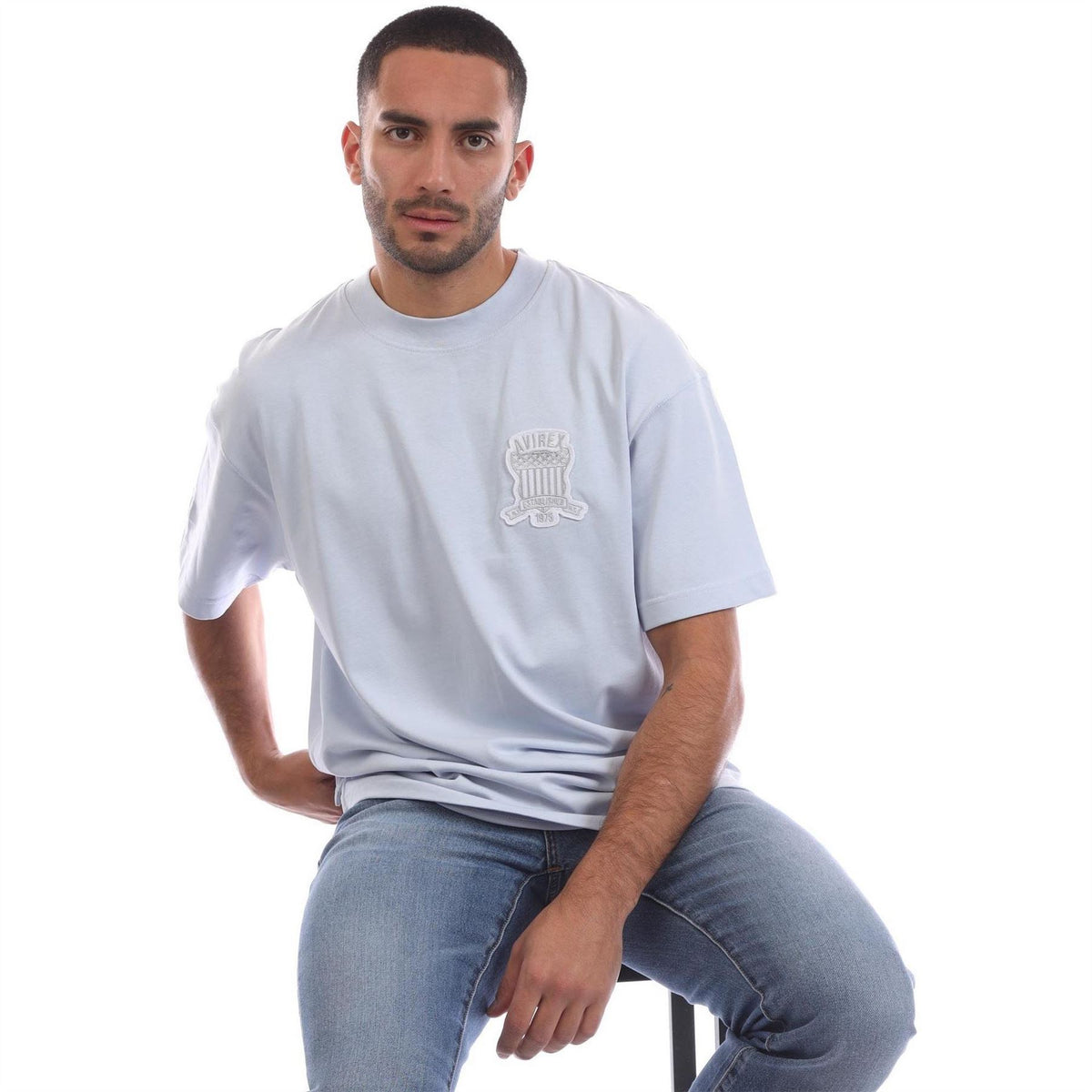Avirex Lenox Embroidered Crew Neck Short Sleeve Boyfriend T-Shirt