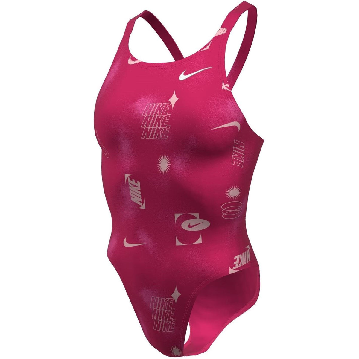 Nike Mp Fastback Snug Fit Lettering Logo Swimsuit