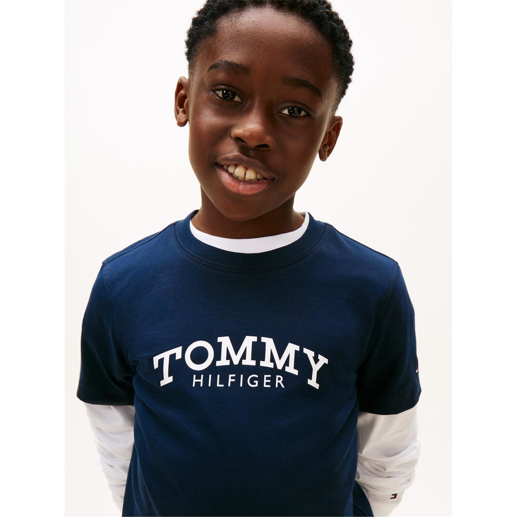 Tommy Hilfiger Lettering Crew Neck Short Sleeve Jersey T-Shirt