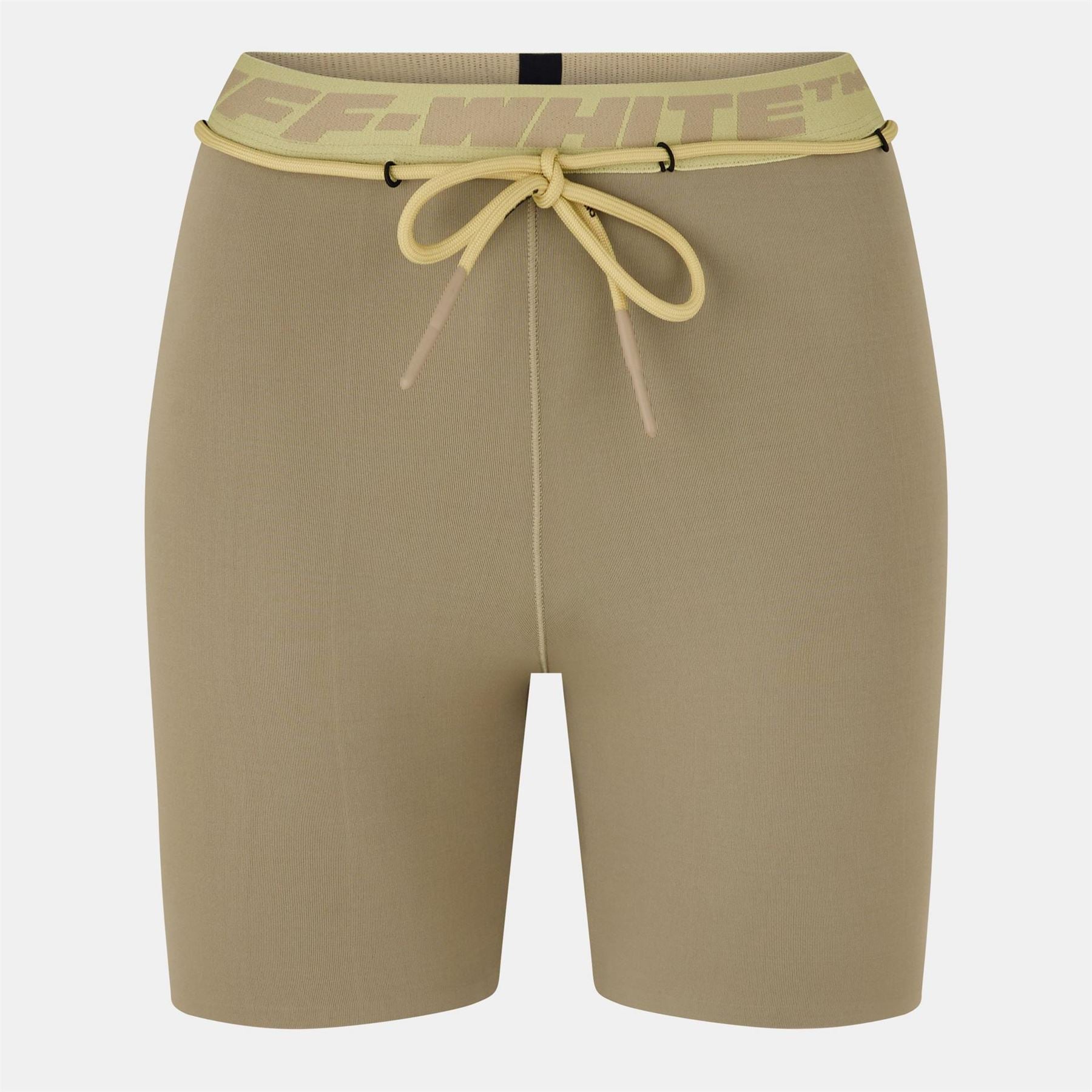 Off White Athletic Slim Fit Bermuda Shorts