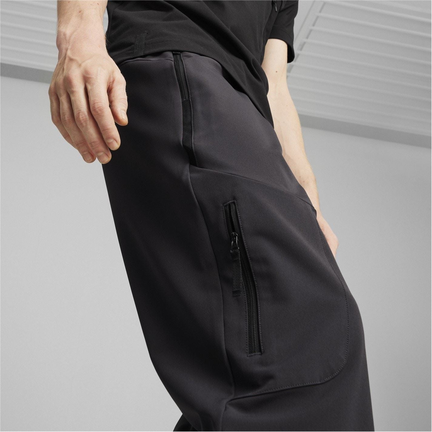 Puma Zipped Pocket Solid Patterned Joggers
