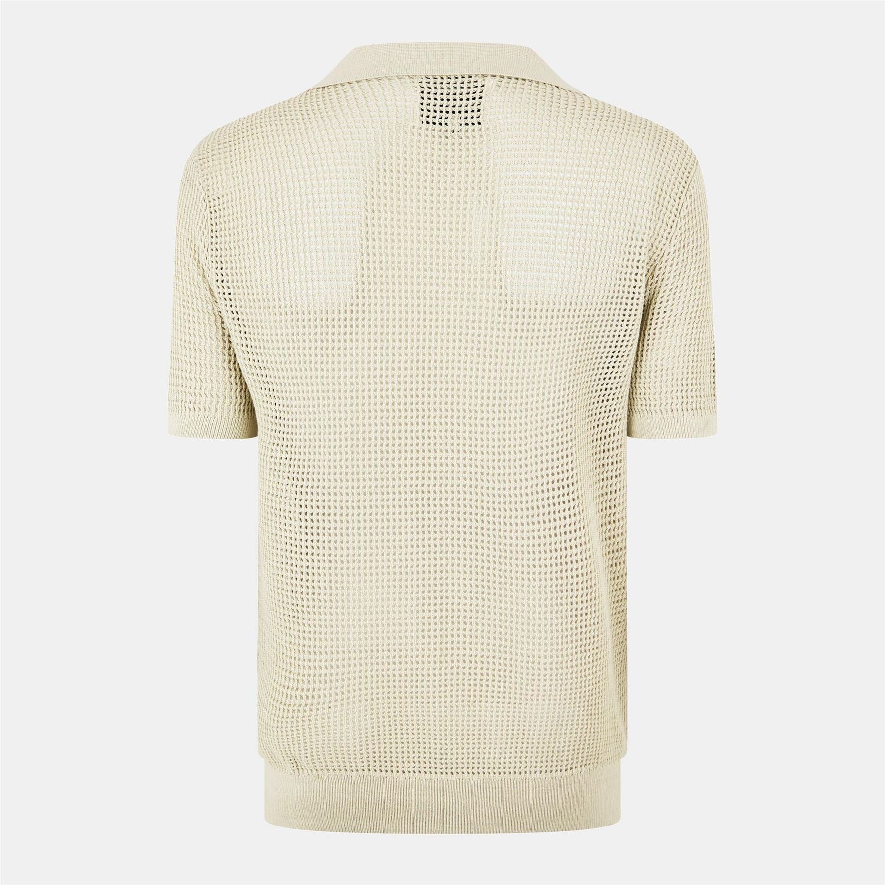 Jack Wills Open Knit Short Sleeve Polo Shirt