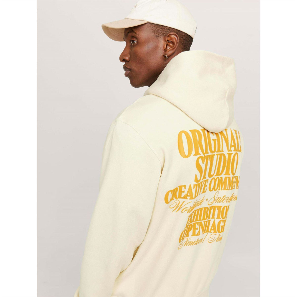 Jack and Jones Lettering Hooded Neck Long Sleeve Sweatshirt