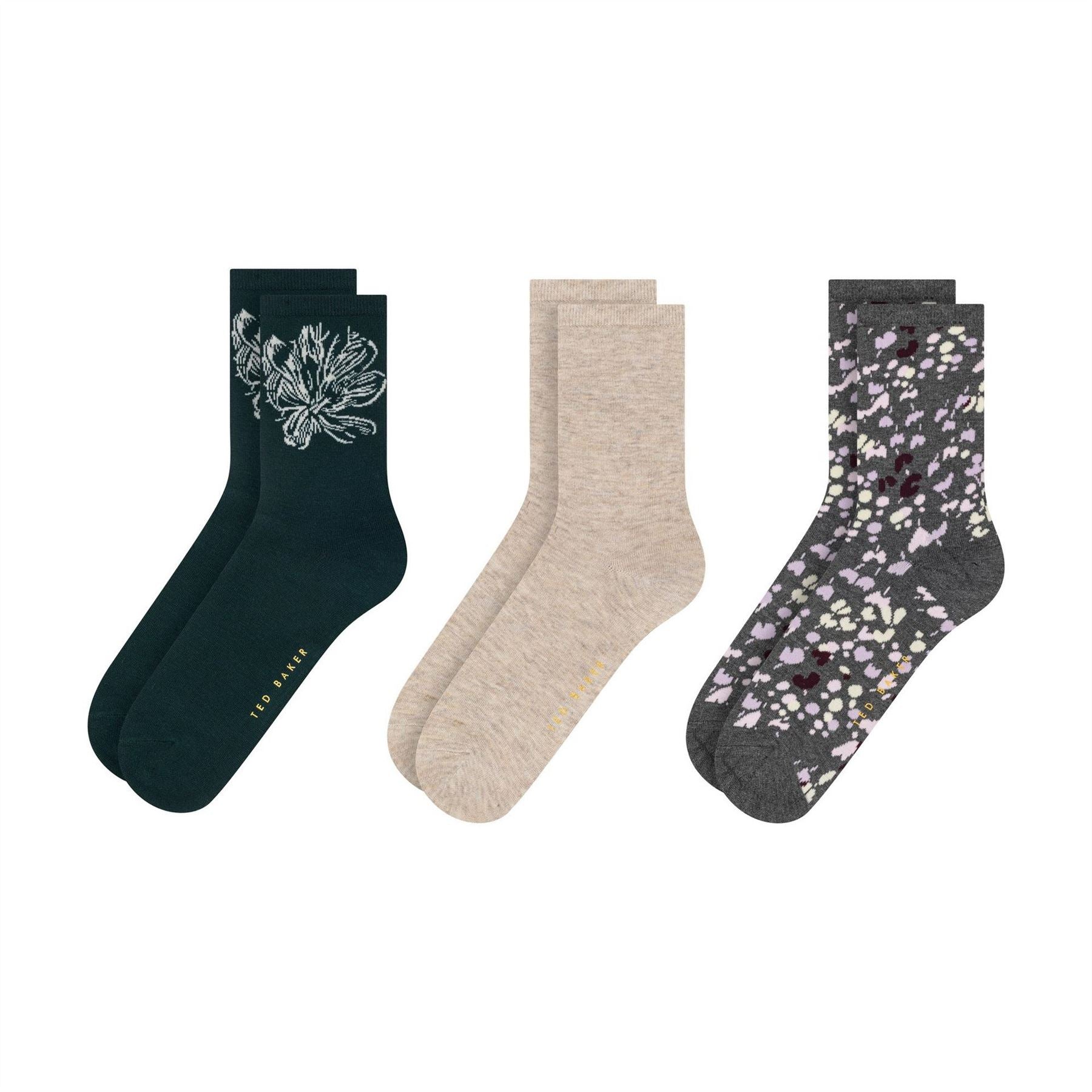 Ted Baker 3 Pack Crew Long Socks