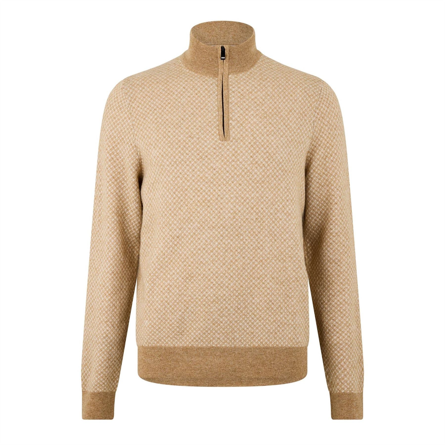 Boss Heltorino Quarter Zip Knitted Cotton Sweater