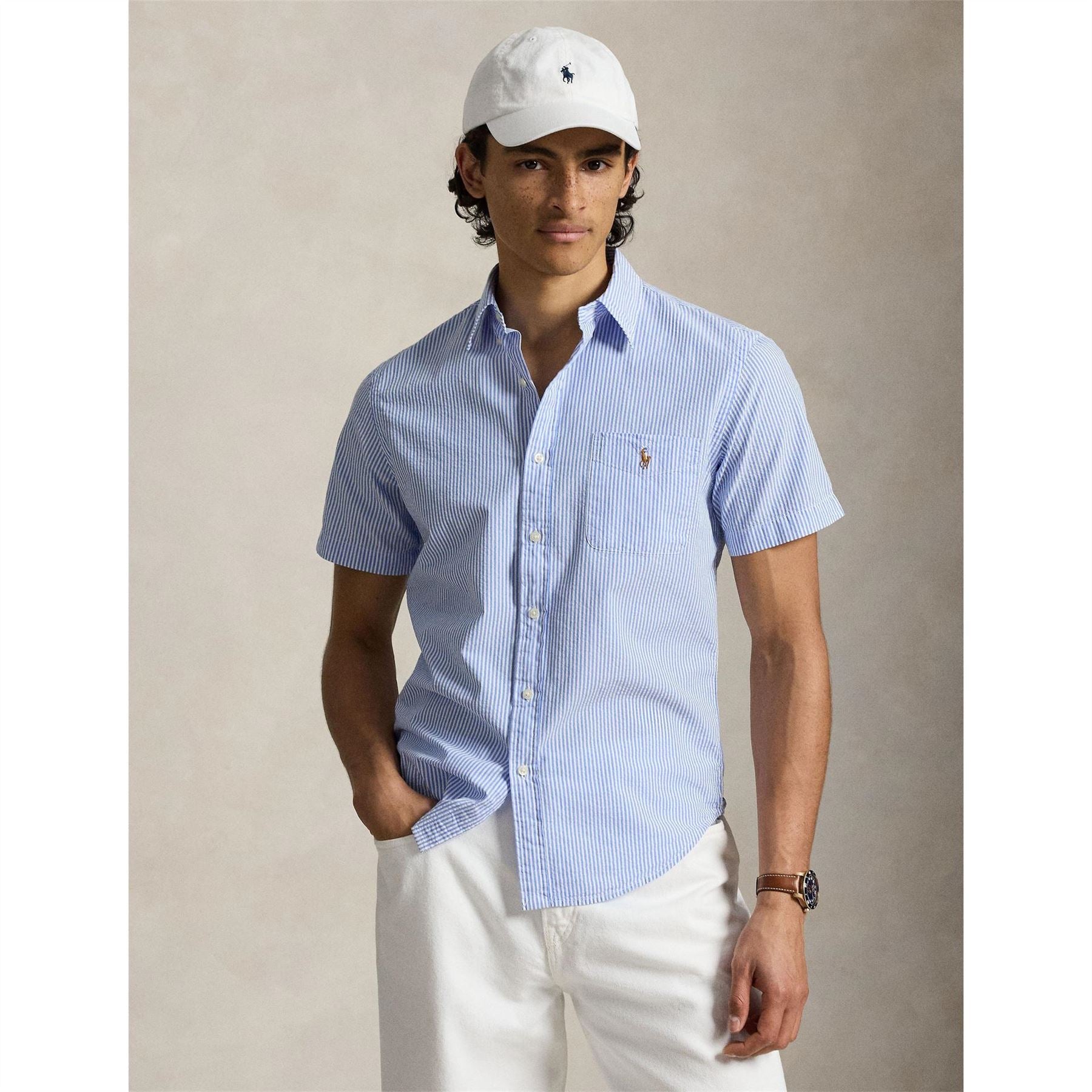 Polo Ralph Lauren Striped Seersucker Short Sleeve Patterned Shirt