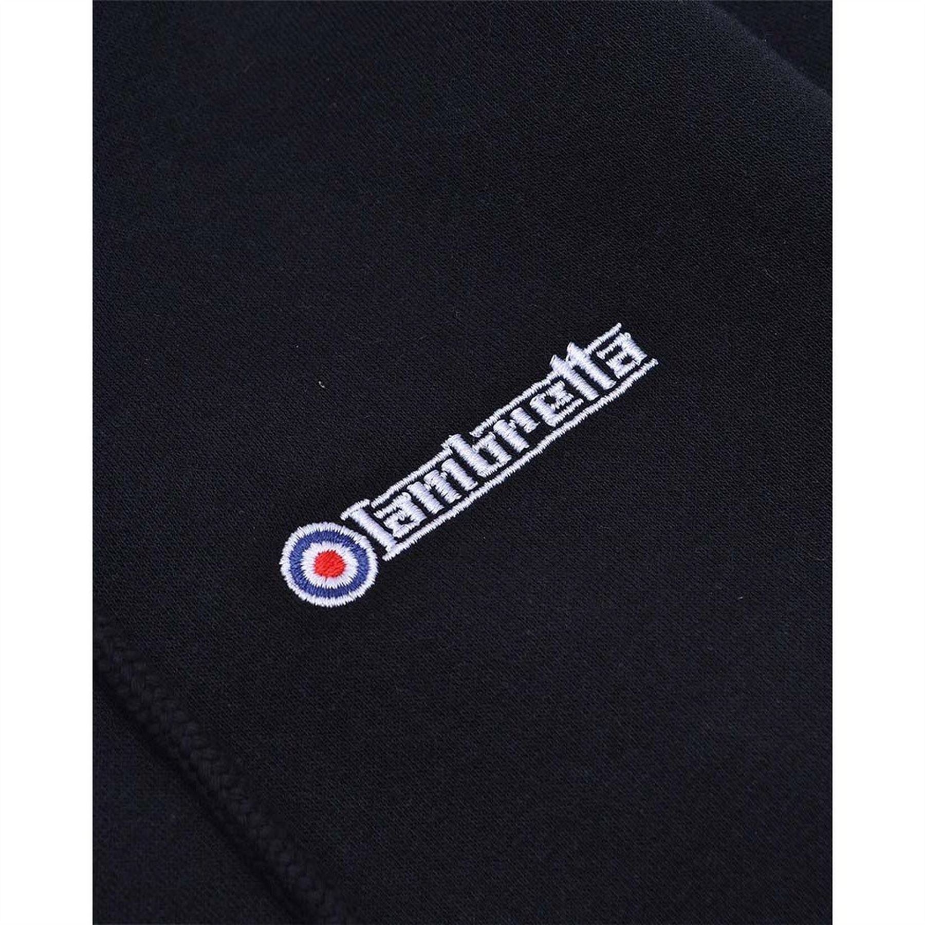 Lambretta Solid Patterned Hooded Ribbed Cuff Sweat Jacket