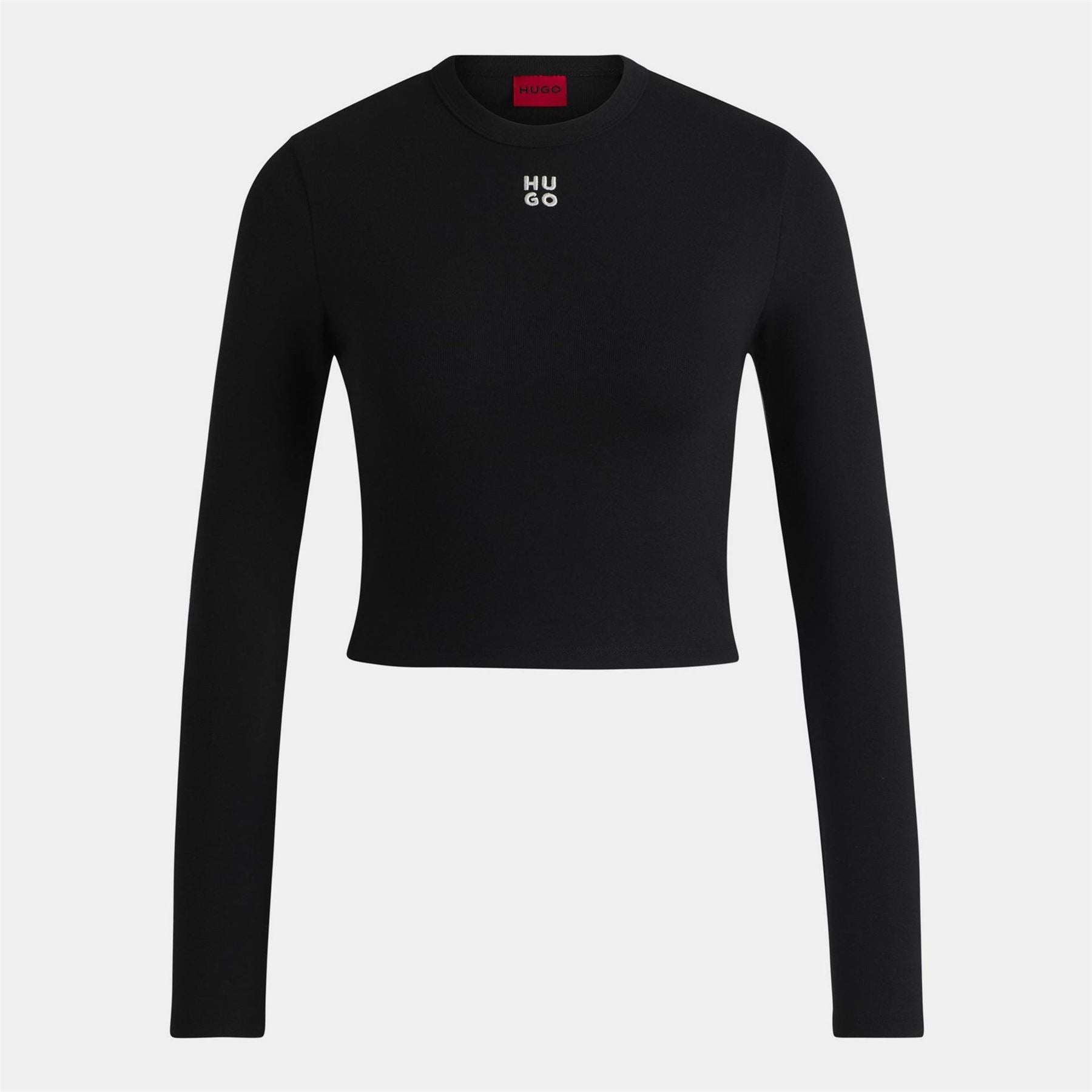 Hugo Cropped Crew Neck Regular Fit T-Shirt