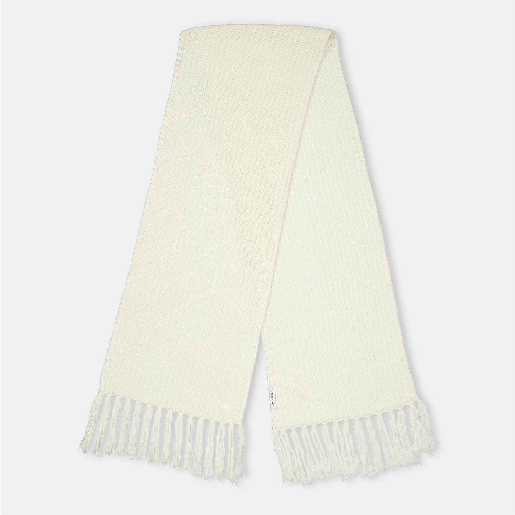 Lacoste Ribbed Knit Scarf