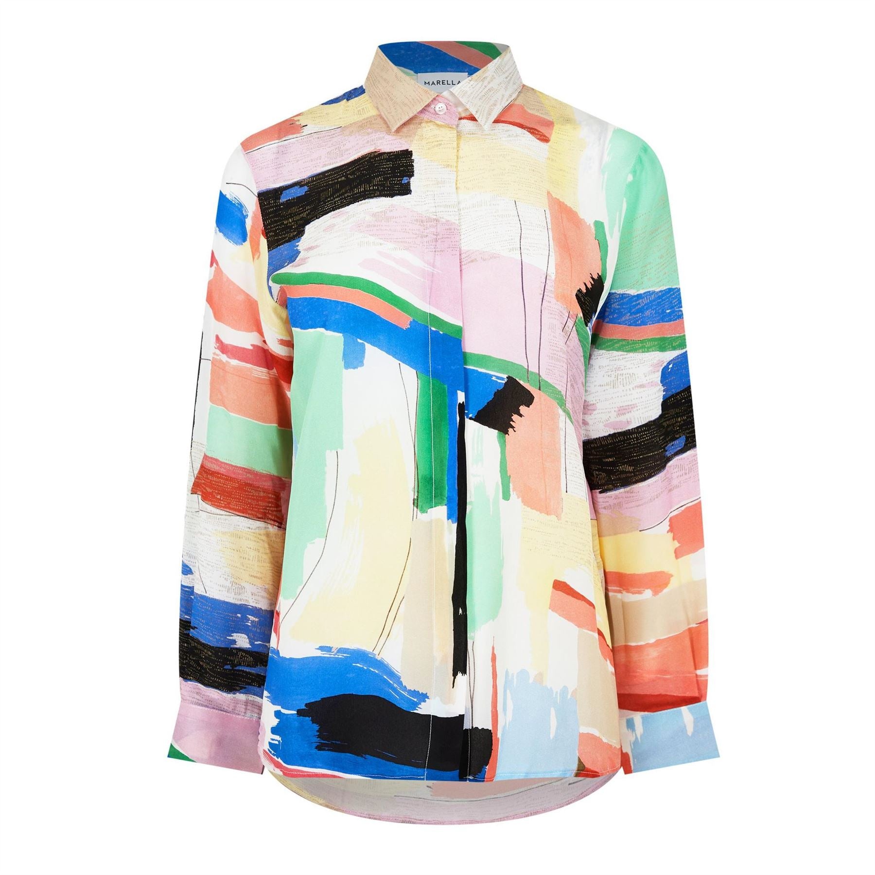 Marella Goccia Abstract Print Long Sleeve Patterned Shirt