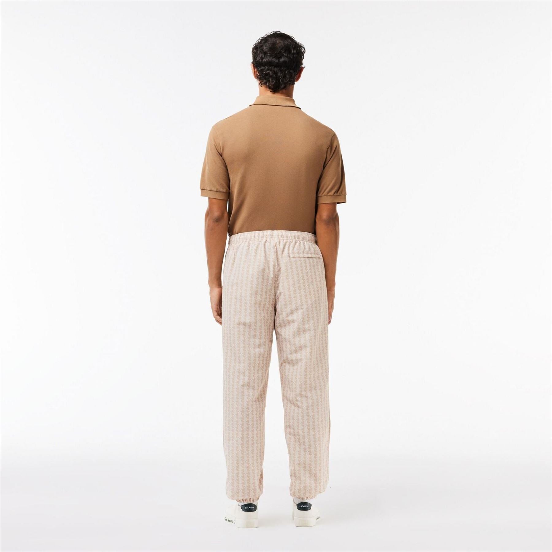 Lacoste Monogram Print Closed Hem Fleece Joggers