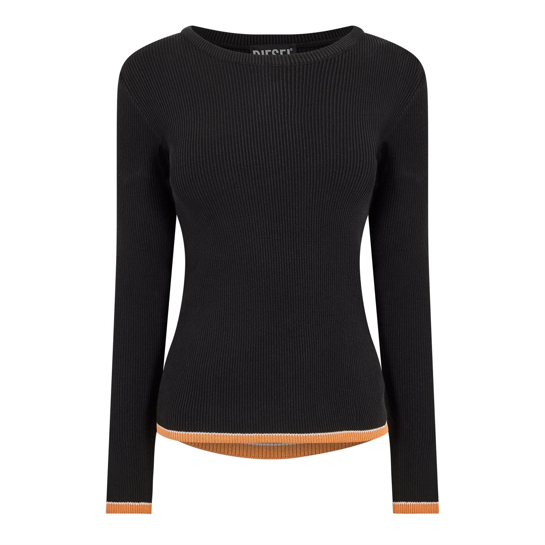 Diesel Arinne Crew Neck Ribbed Collar Long Sleeve Sweatshirt