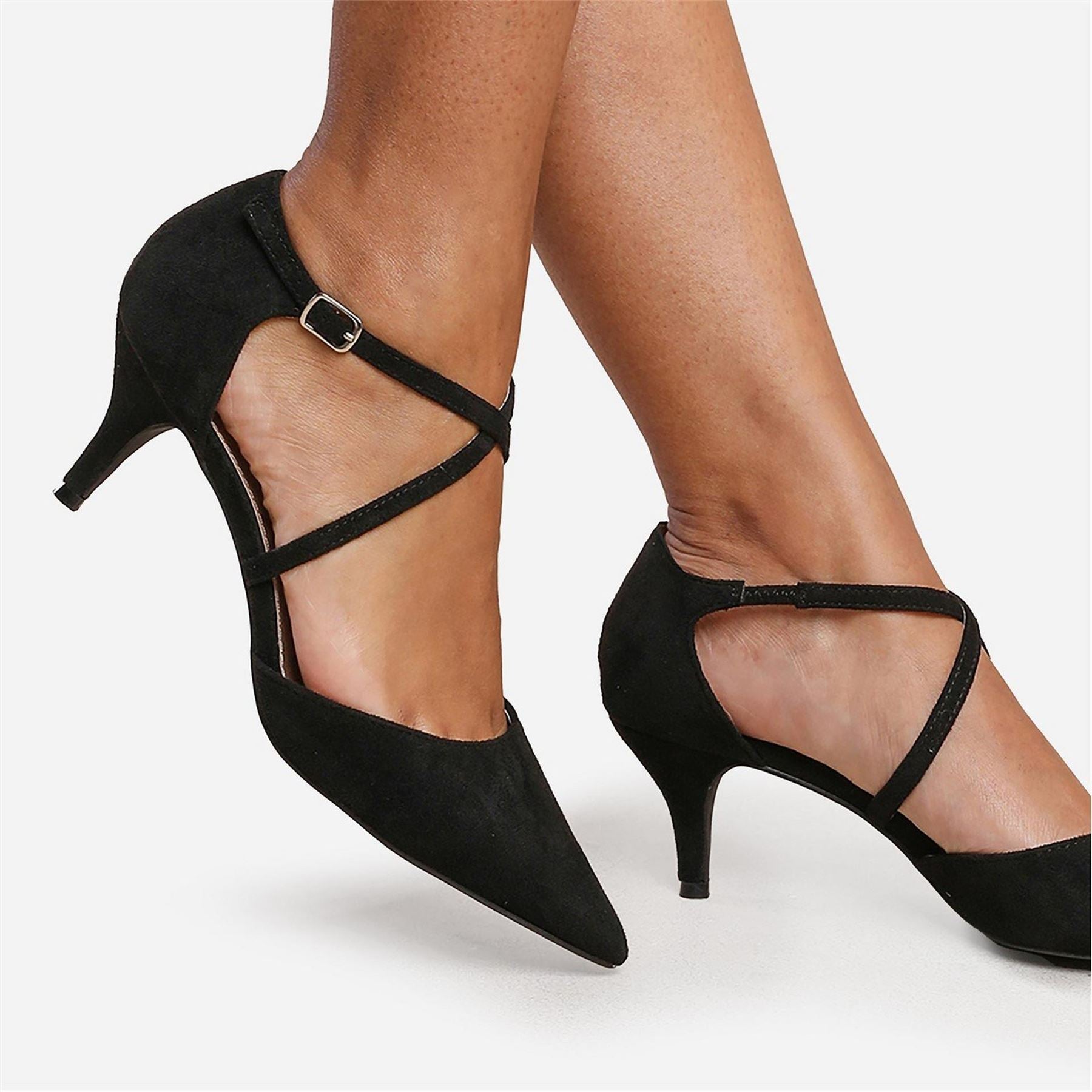 Wheres That From Faux Suede Kennedi Low Kitten Heels Ladies