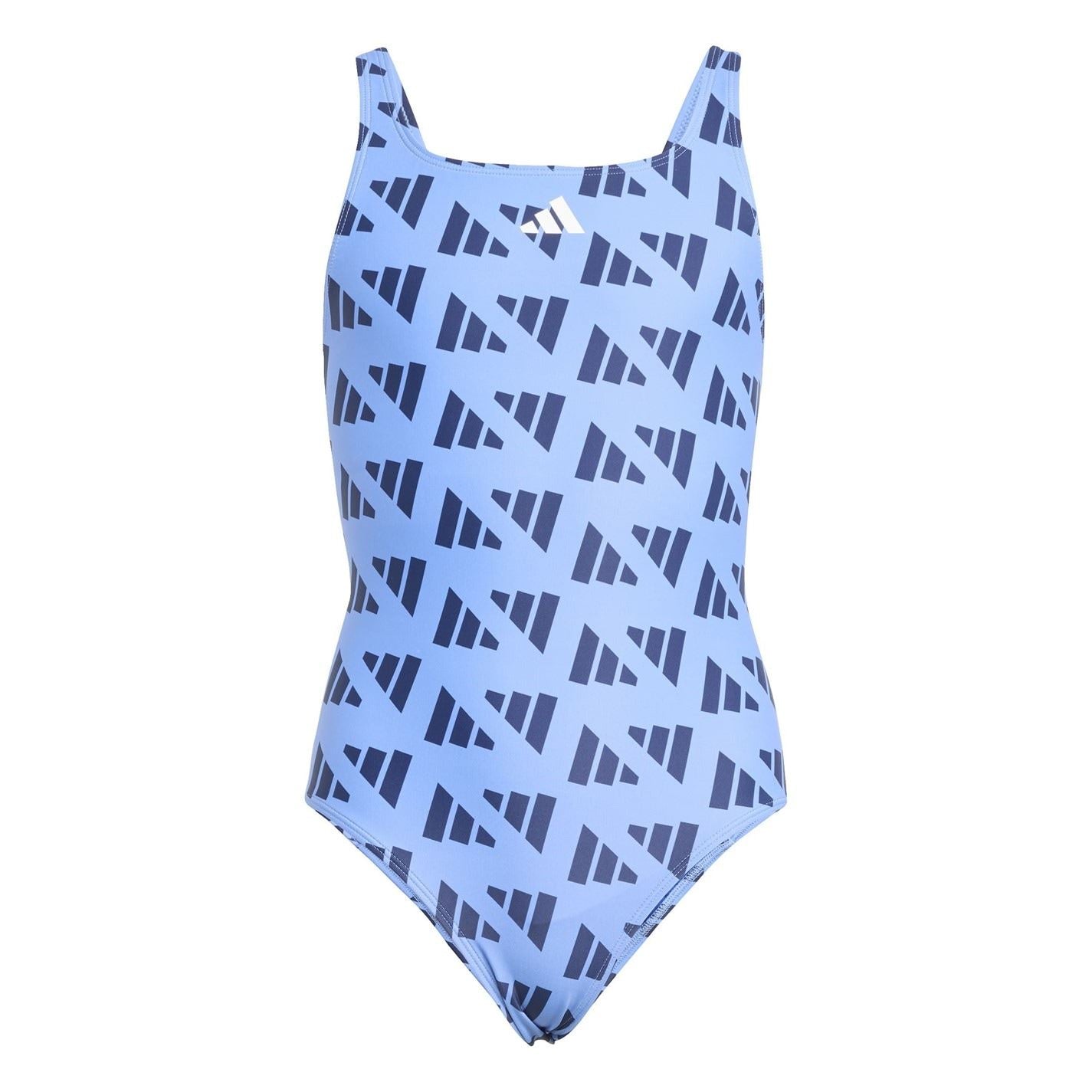adidas Logo Graphic V Back Swimsuit Juniors