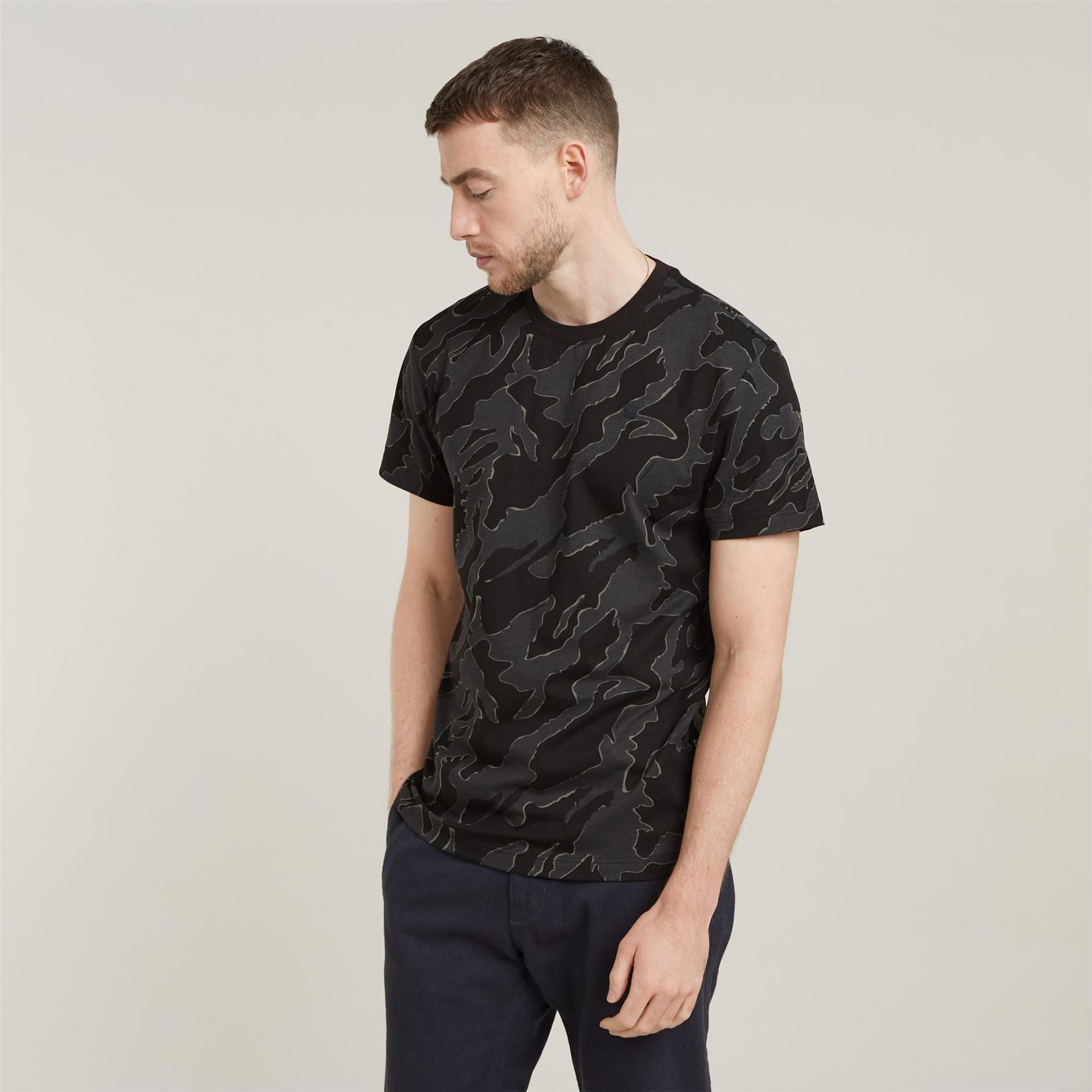G Star Camo Crew Neck Regular Fit T-Shirt